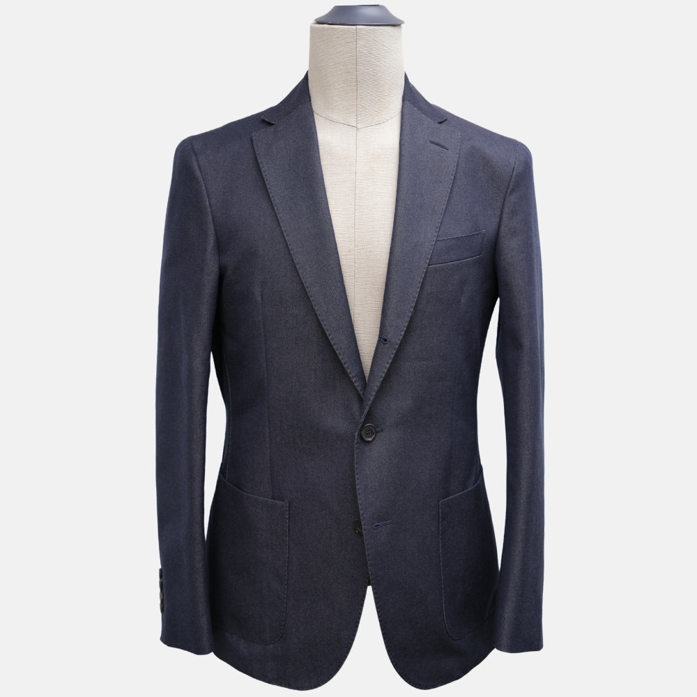 Navy Denim Wool Blend Sport Suit made of Cotton/Wool (EU 48)