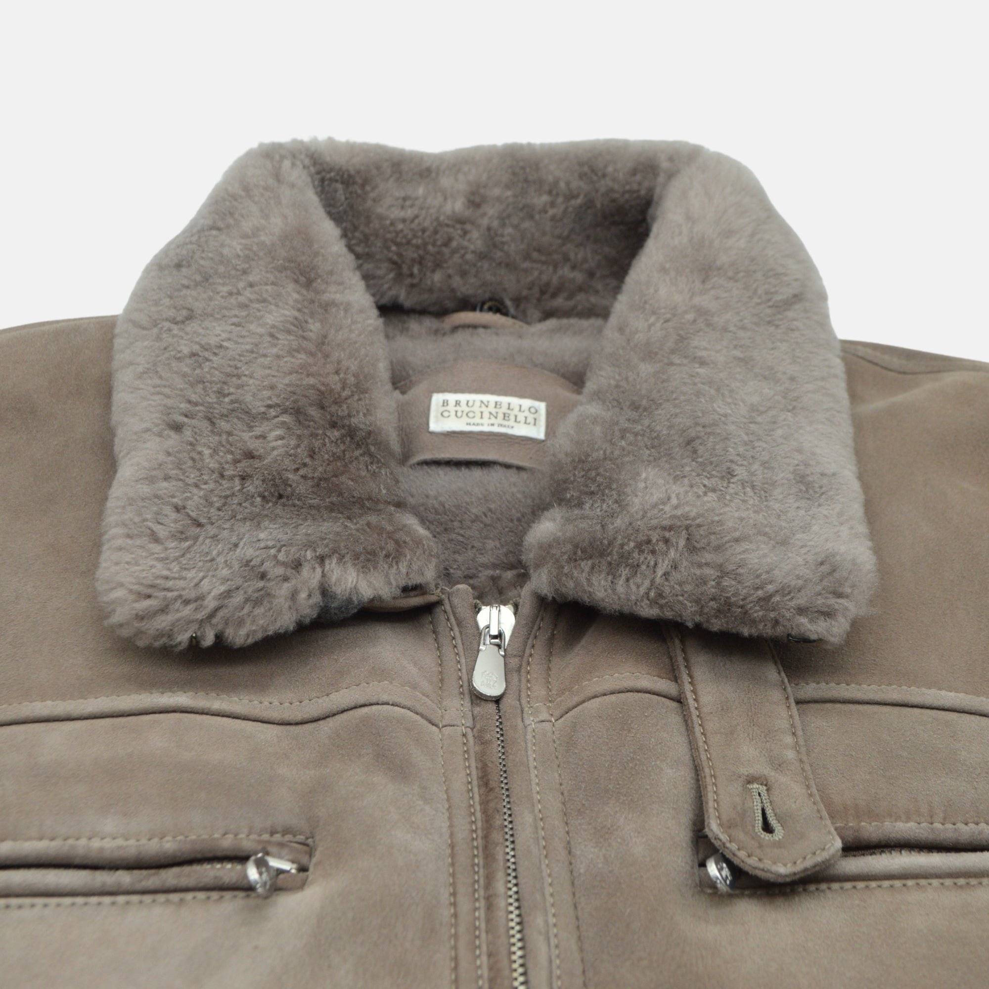 Taupe Shearling Coat (M/L)