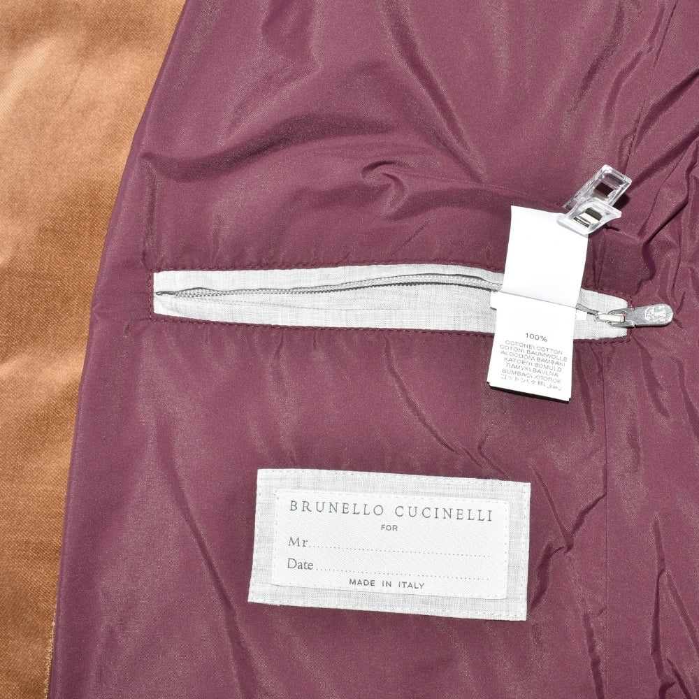 Brown Down Velvet Vest made of Cotton (S)