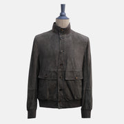 Khaki Wildleder Blouson (S)