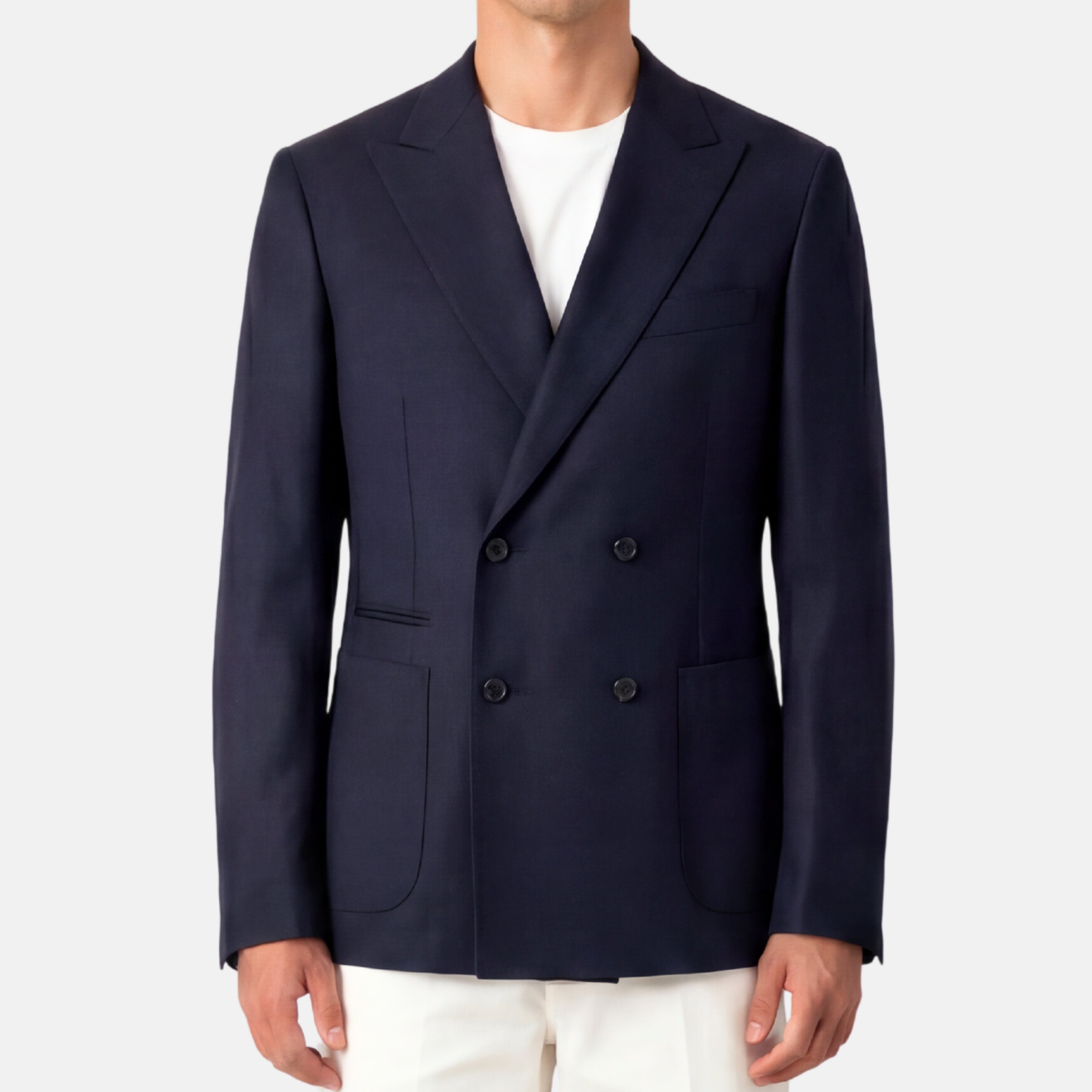 Navy Double Breasted Blazer made of Wool (EU 50)