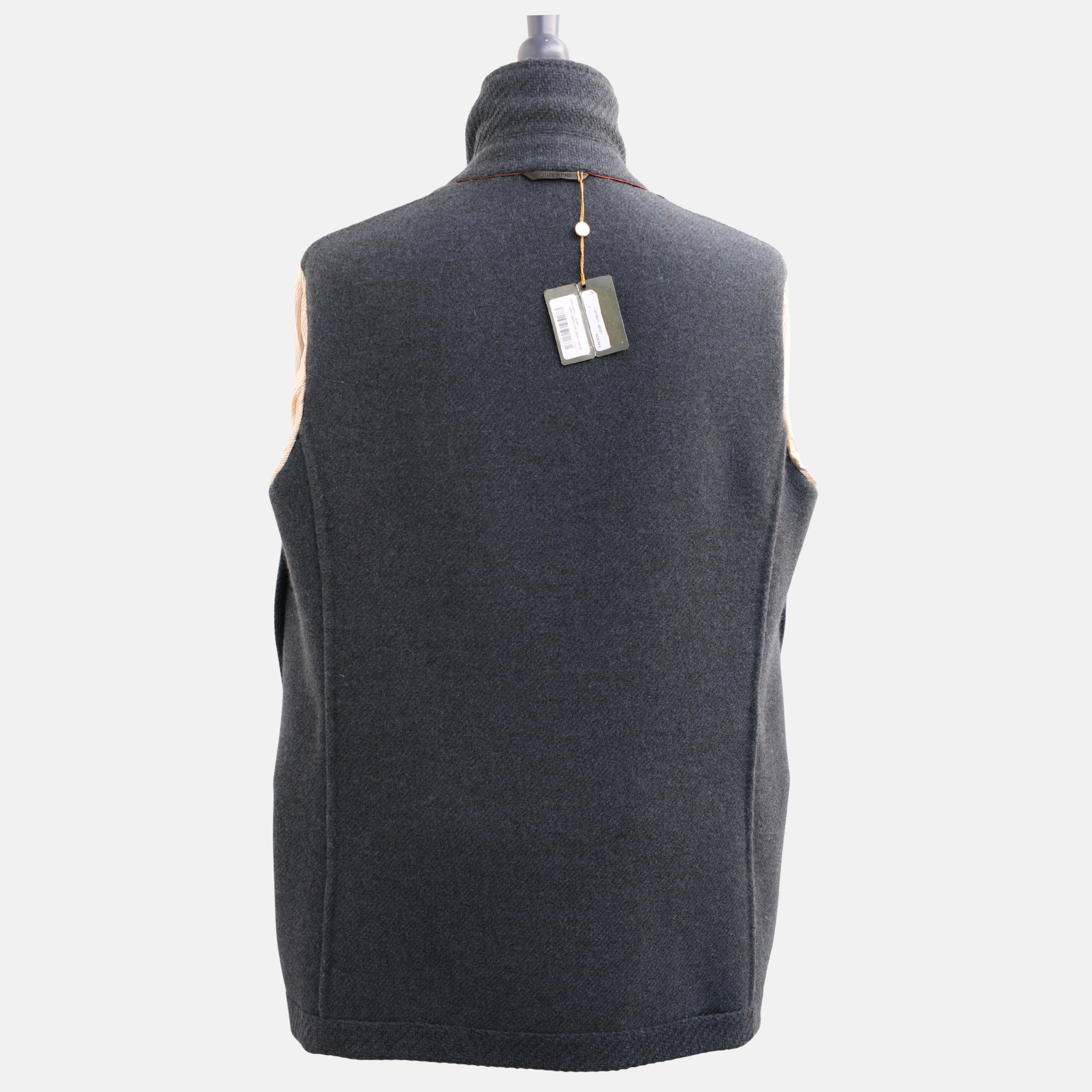 Blue Melange Double-Breasted Baby Cashmere Peacoat (L)