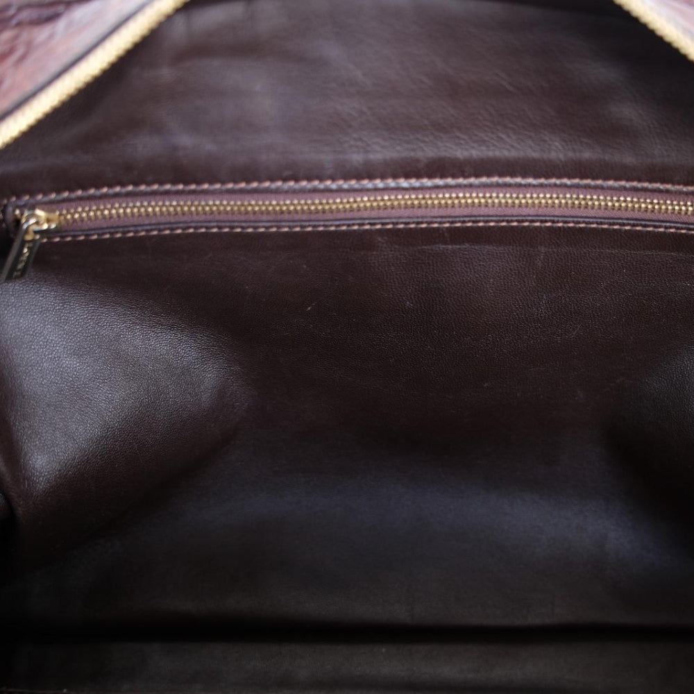 Brown Croco Traveller Bag