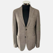 Taupe-Beige Patterned Blazer made of Wool (EU 48)