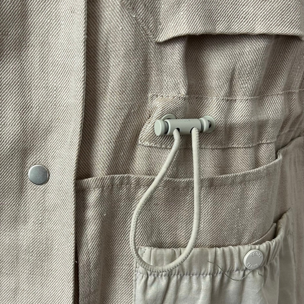Ecru Jacket made of Linen/Leather Details (EU 48)