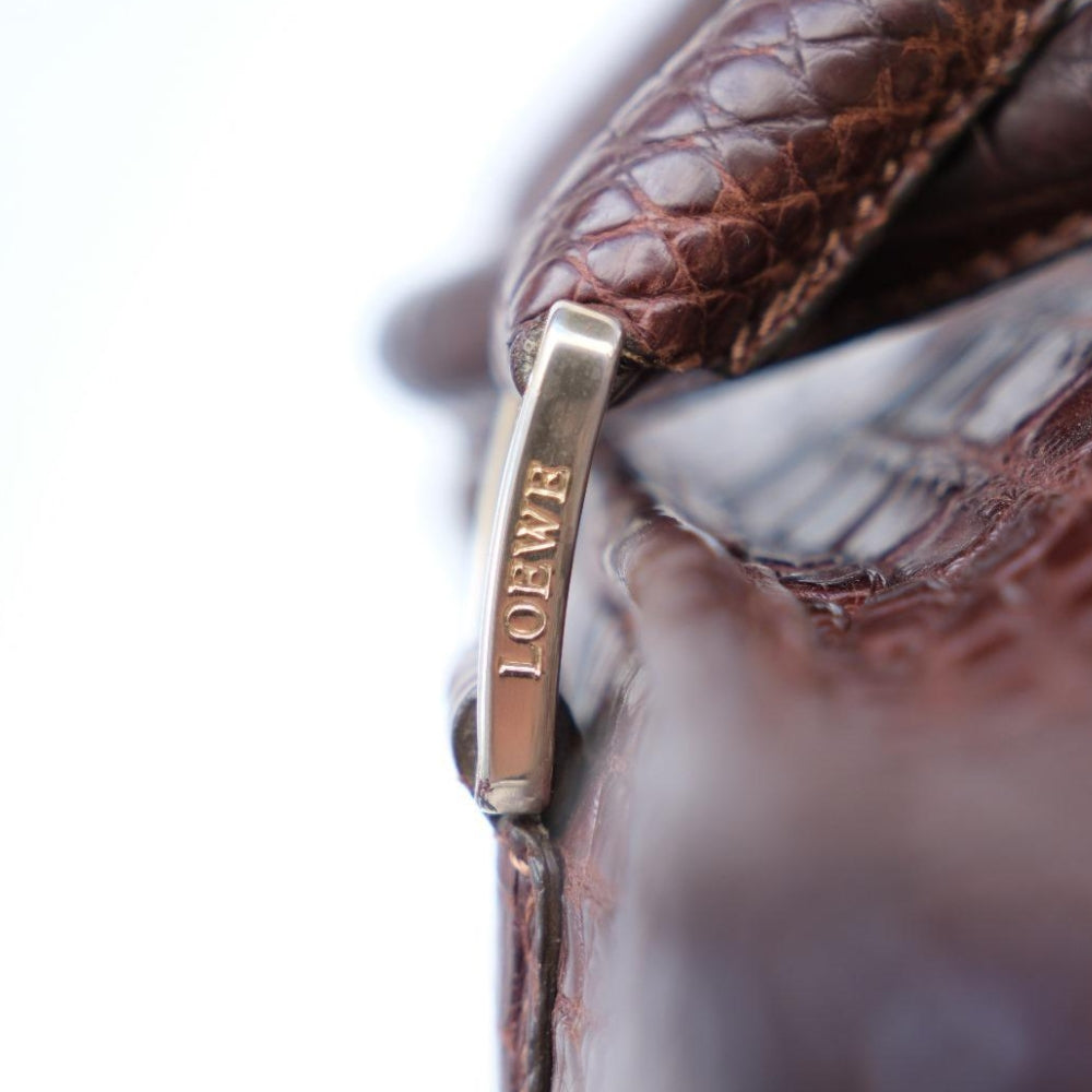 Brown Croco Traveller Bag