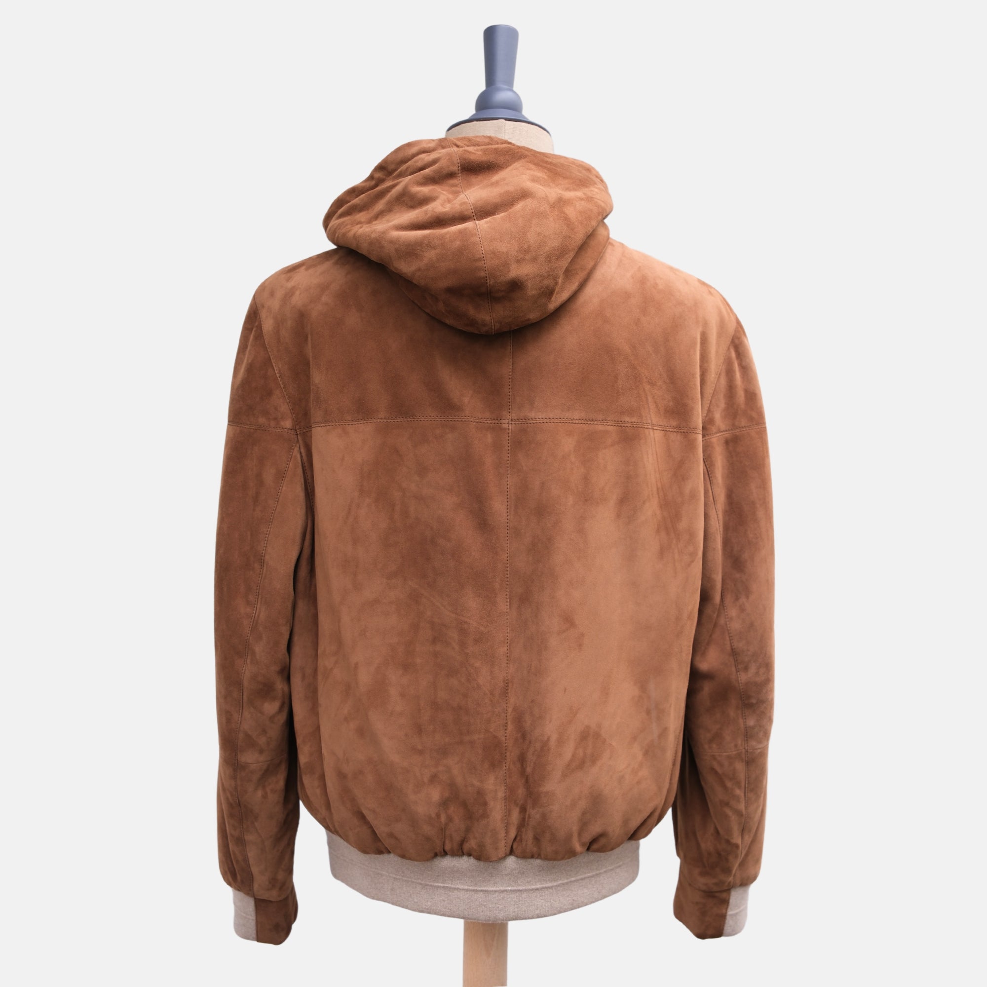 Brown Suede Hoodie-Jacket (M)