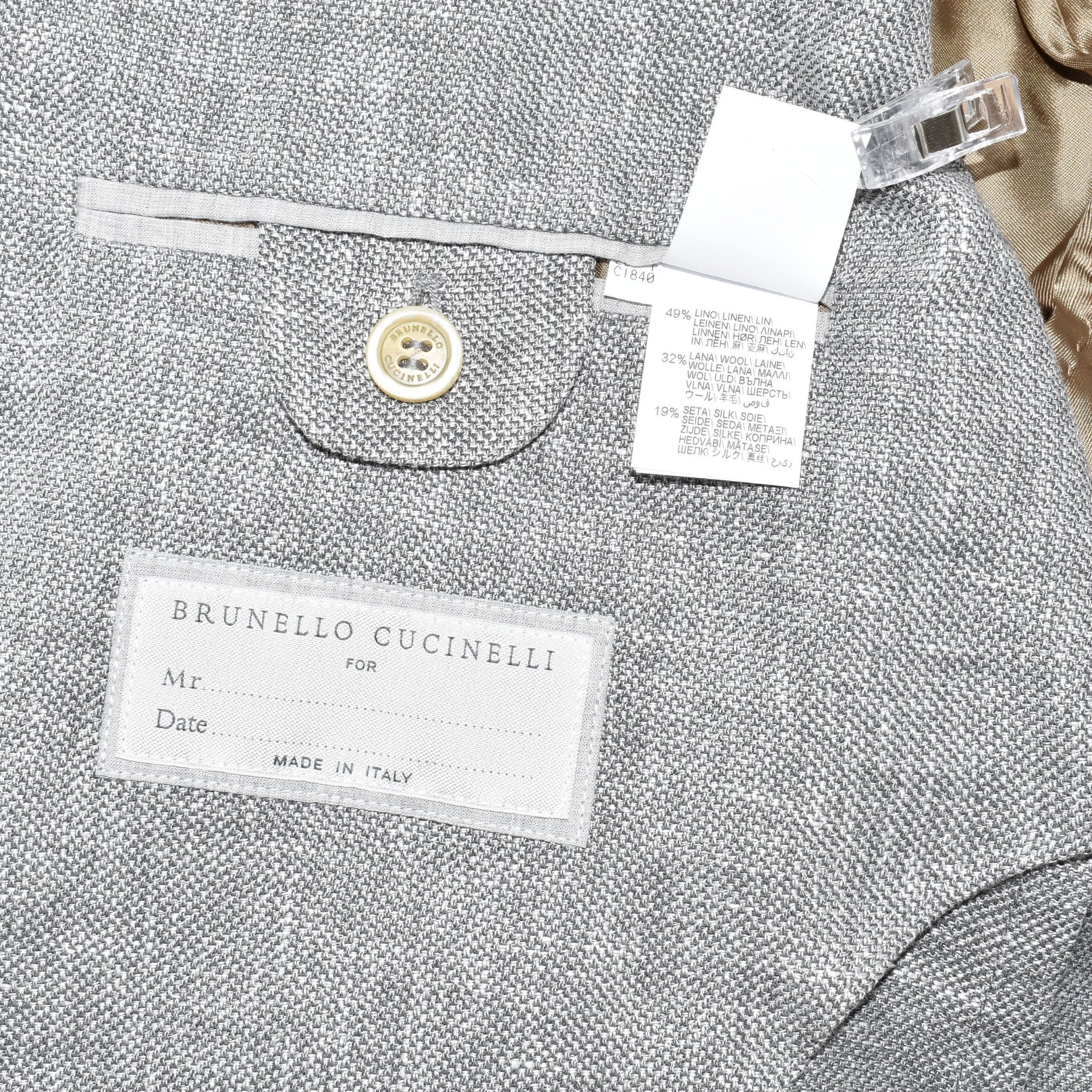Gray Jacket Linen/Wool/Silk EU 50)