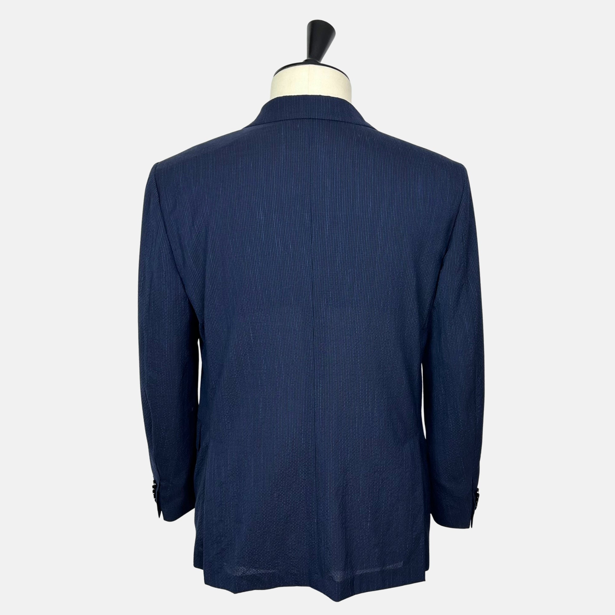Navy Striped Suit made of Wool/Silk/Linen (EU 50)