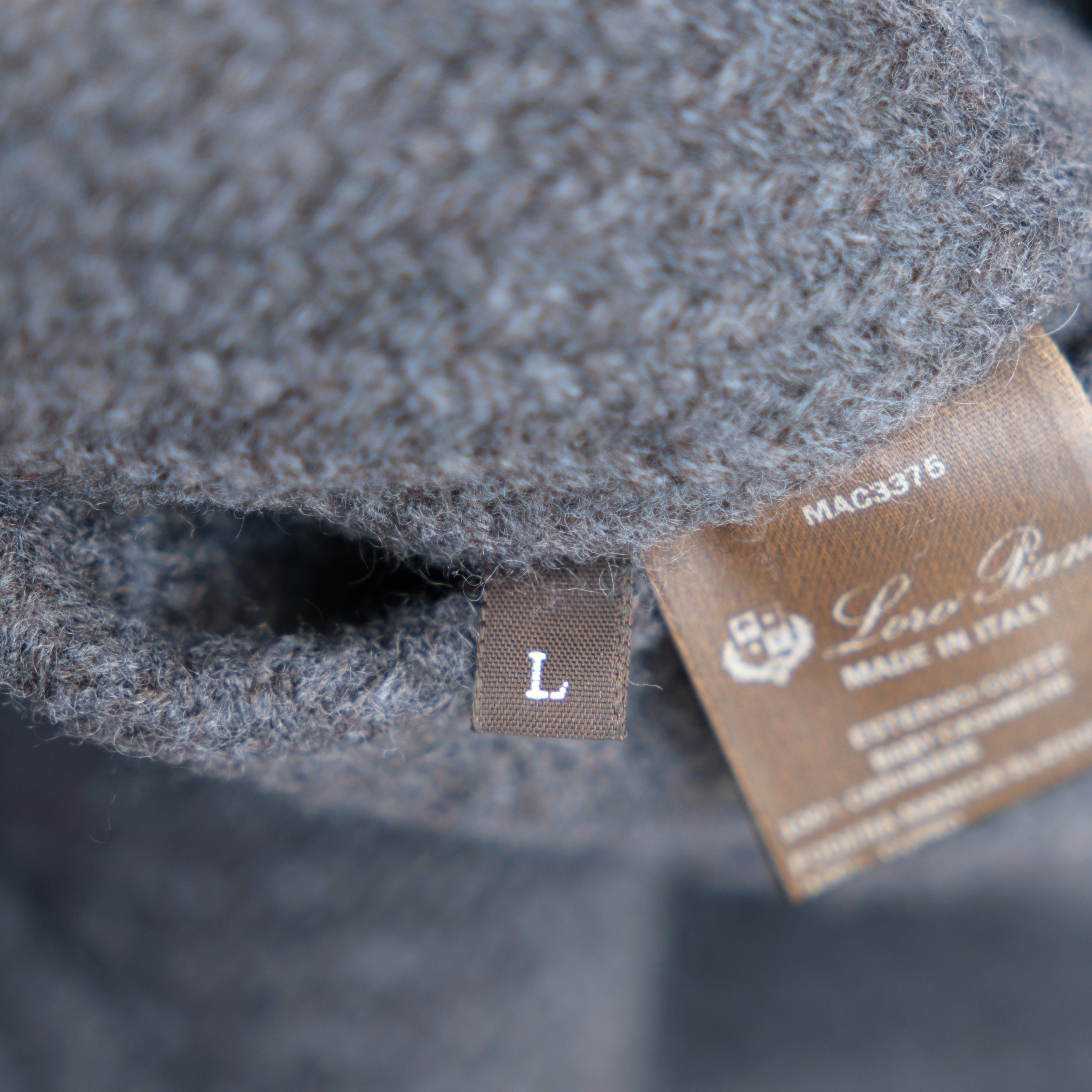 Blue Melange Double-Breasted Baby Cashmere Peacoat (L)