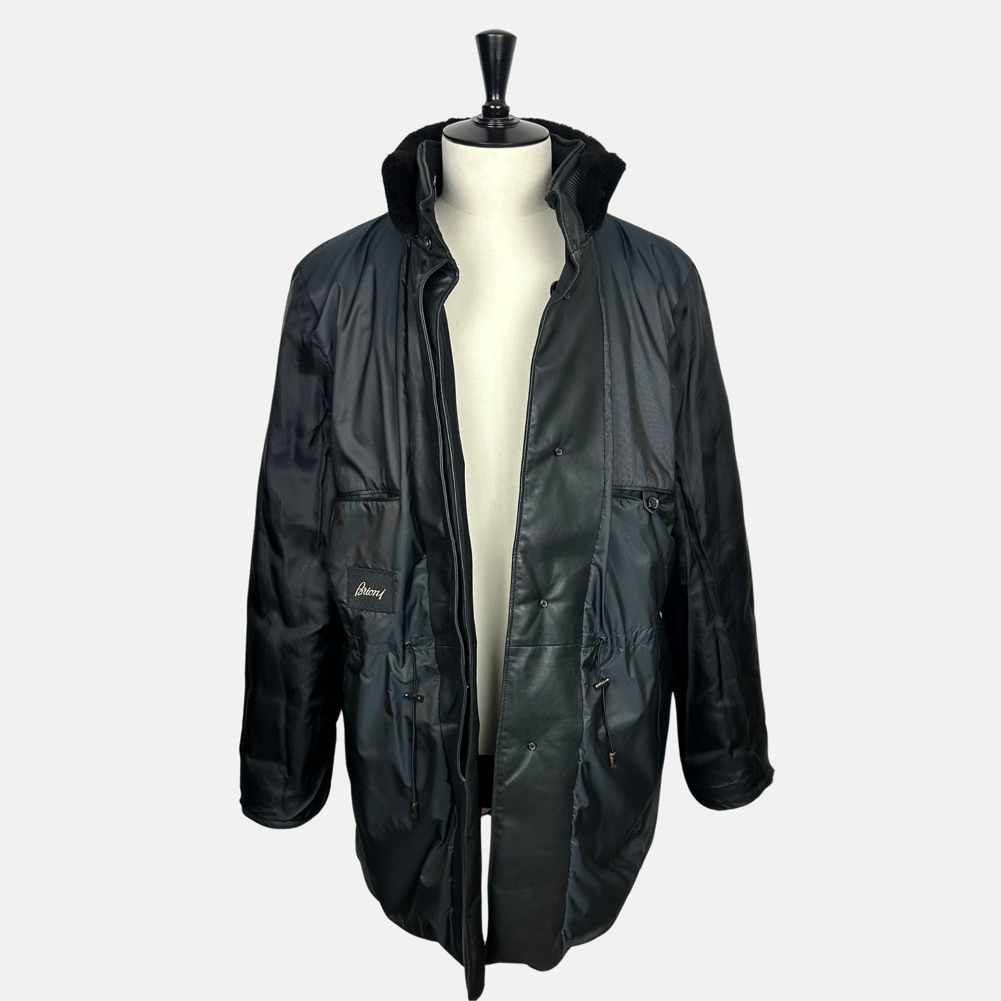 Black Down Coat made of Silk (EU 58)