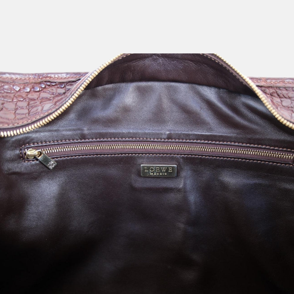 Brown Croco Traveller Bag
