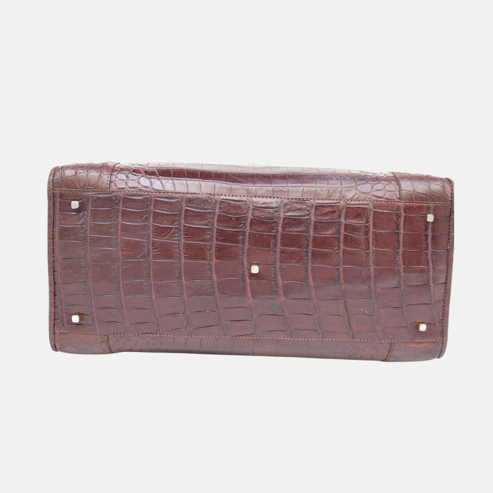 Brown Croco Traveller Bag