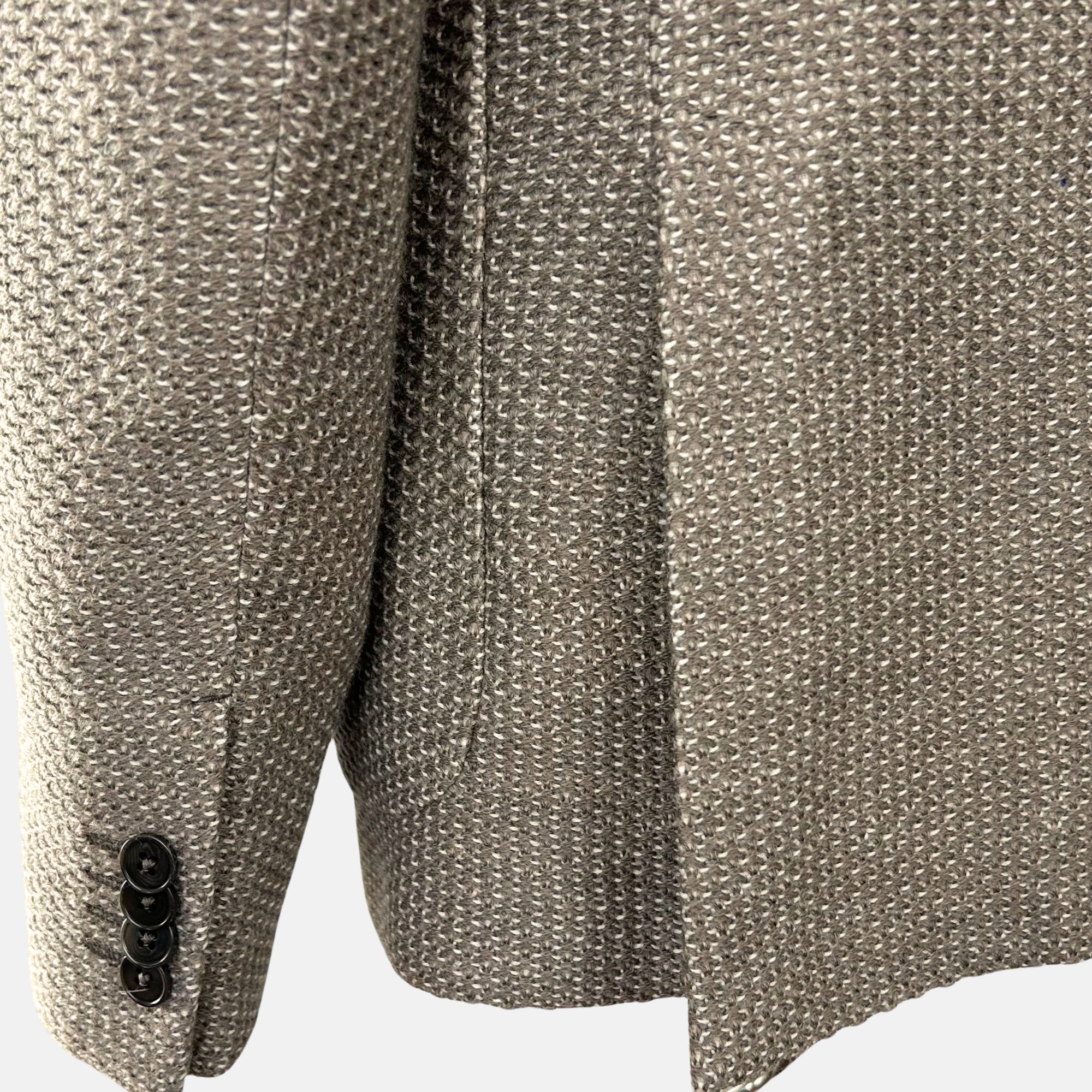 Taupe-Beige Patterned Blazer made of Wool (EU 48)