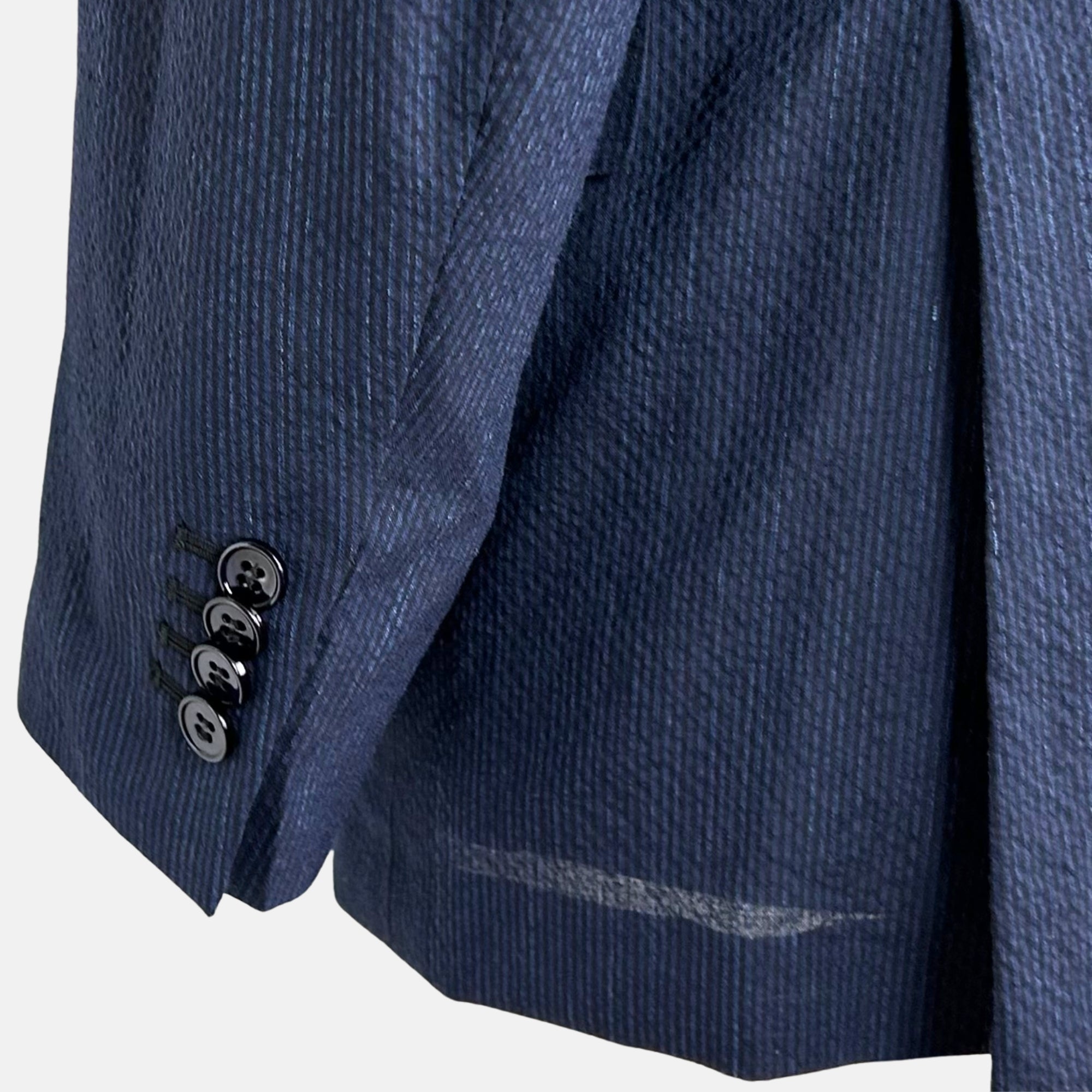 Navy Striped Suit made of Wool/Silk/Linen (EU 50)