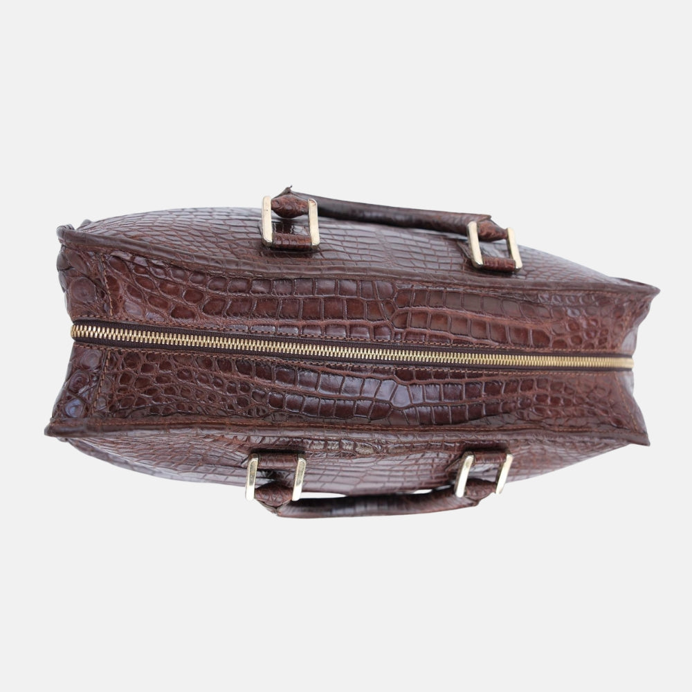Brown Croco Traveller Bag