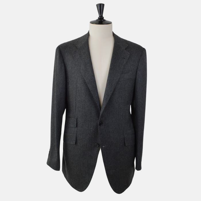 Charcoal Herringbone Blazer made of Cashmere (EU 50L)