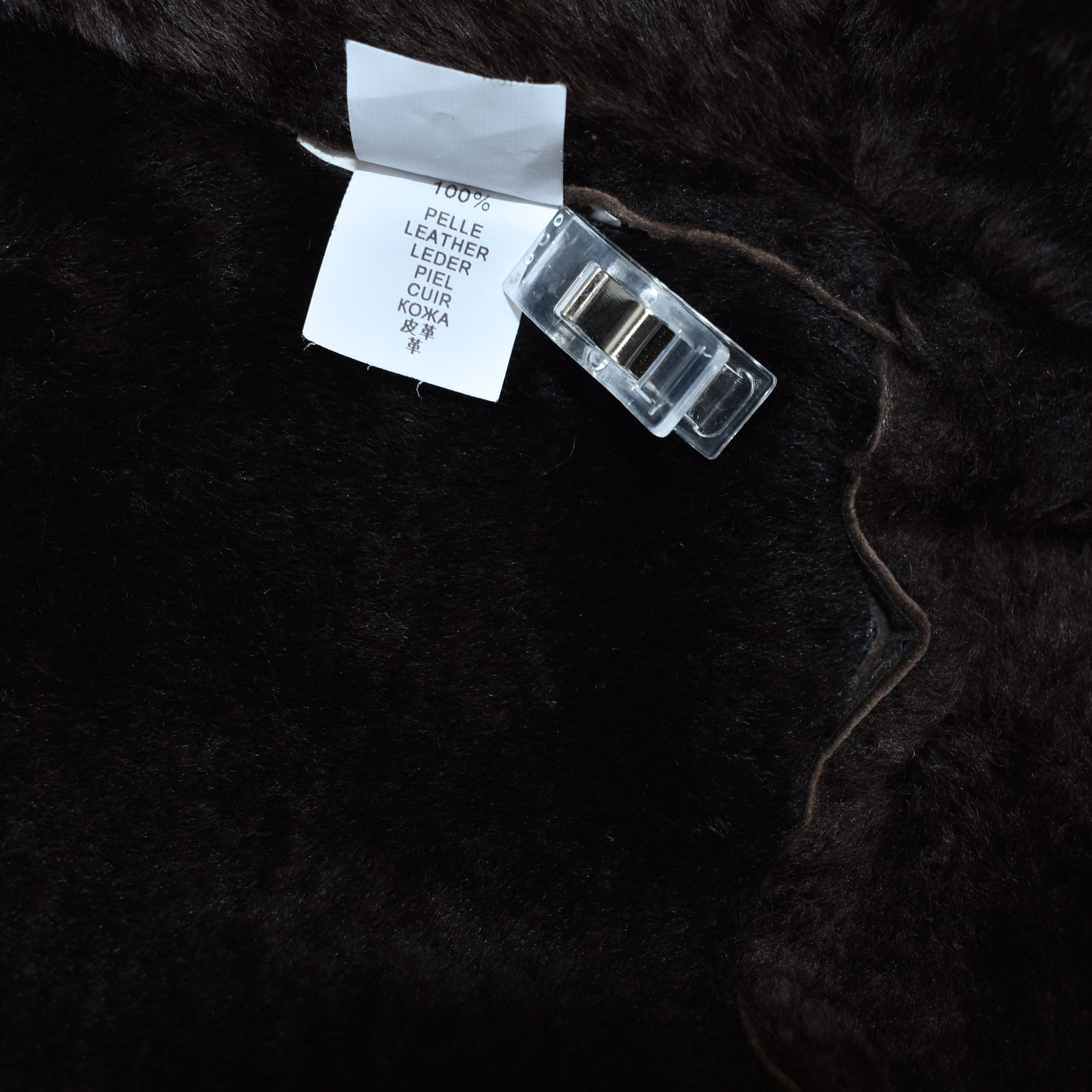 Brauner Shearling-Mantel (XL)
