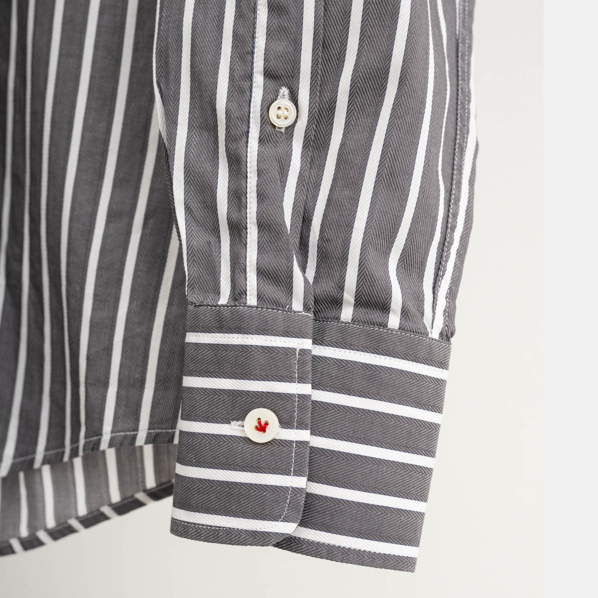 Grey/White Striped Cotton Shirt (S)