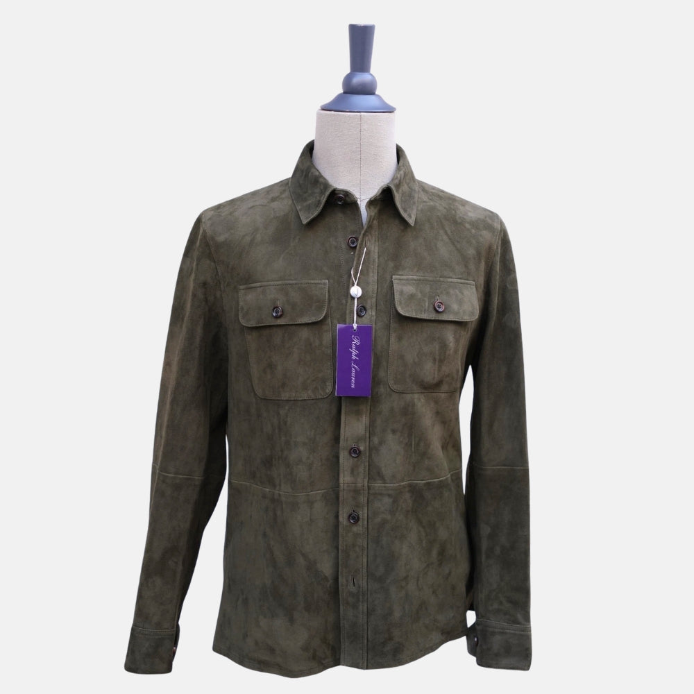 Forest Green Overshirt made of Suede (M)