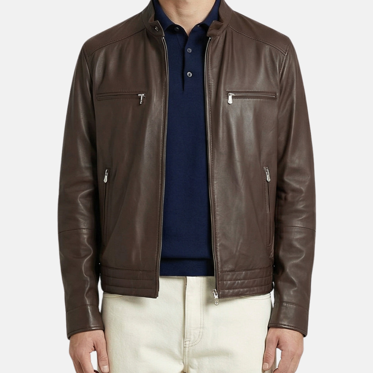 Braune Lederjacke (XL)