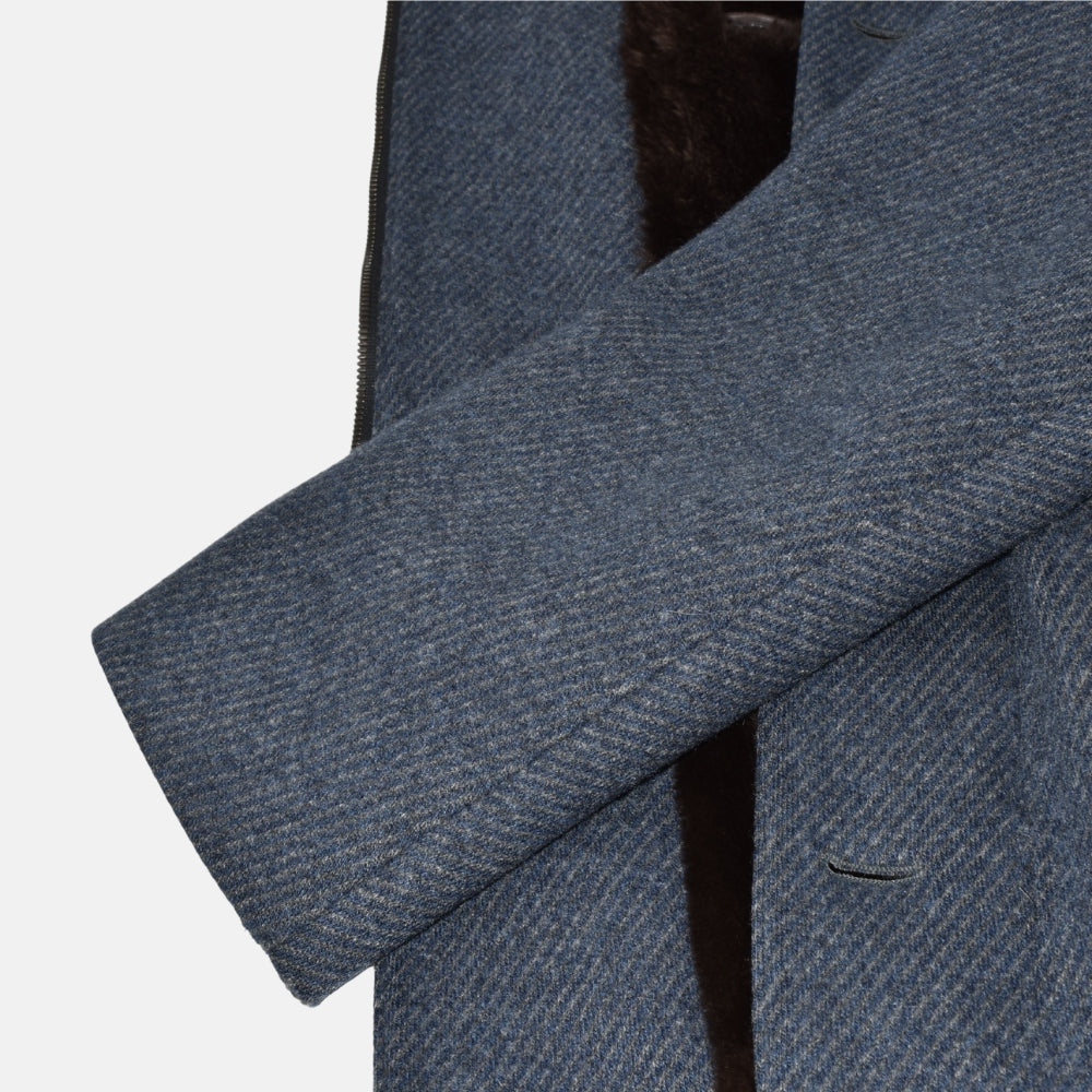Blue Roadster Nutria Lined Cashmere Jacket (M)