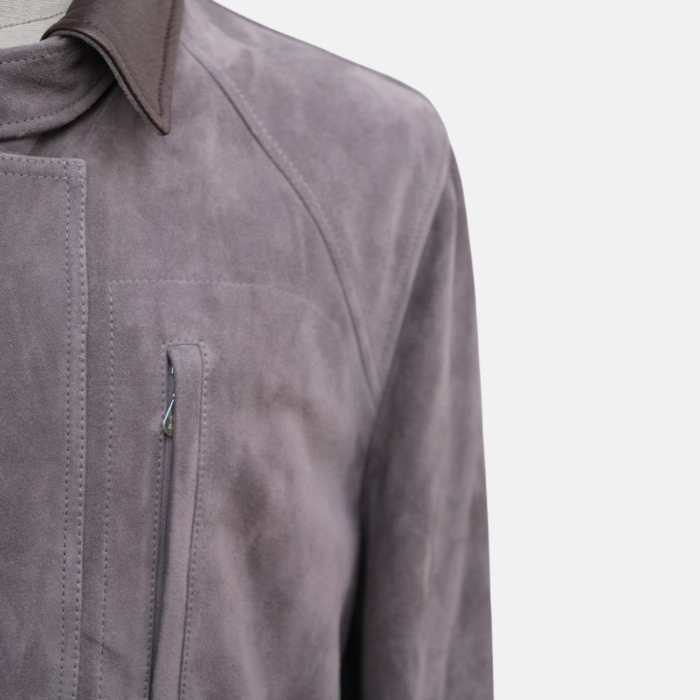 Grey Suede Fireman's Jacket (M)