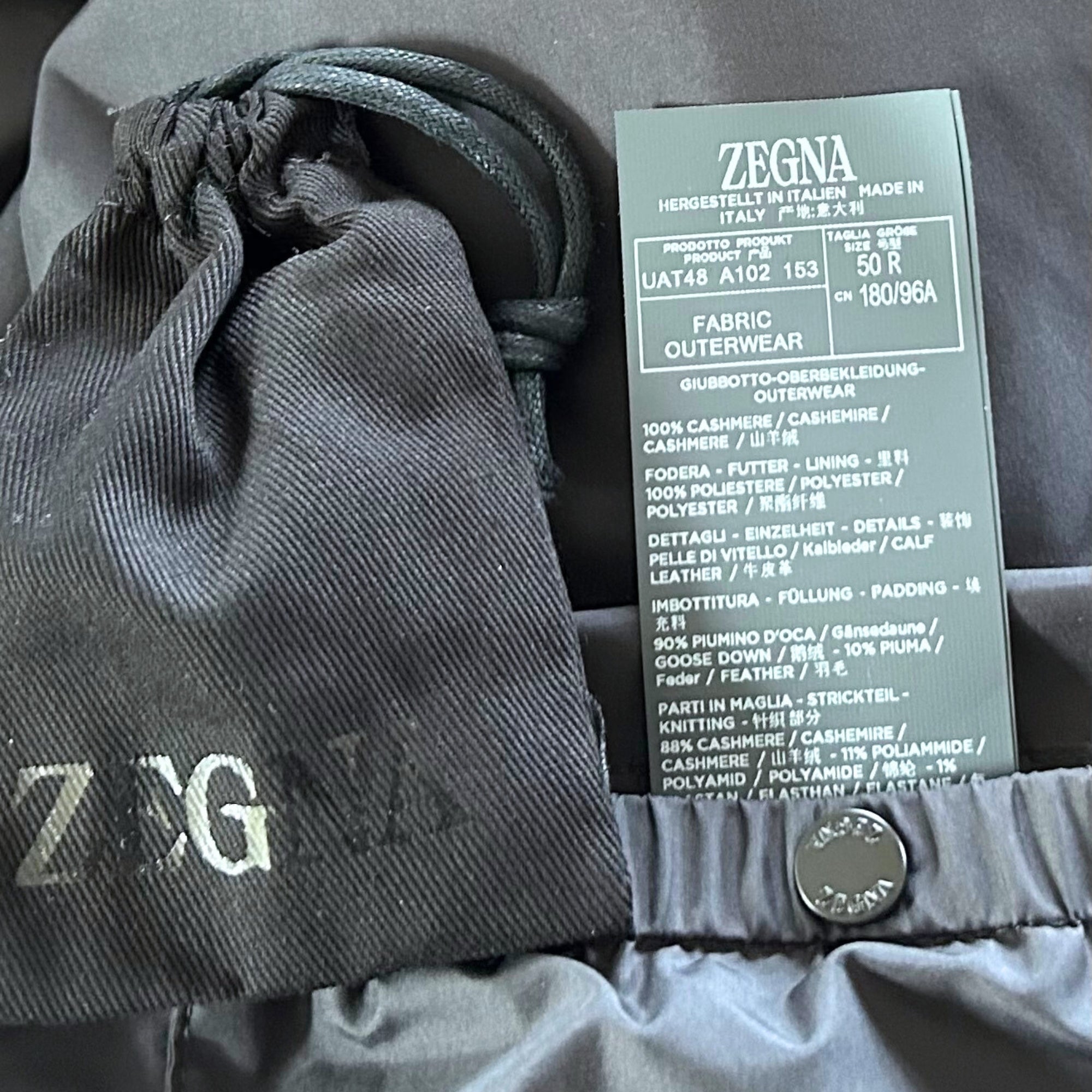 Dark Foliage Down Bomber Jacket made of Cashmere (EU 50, EU 52)