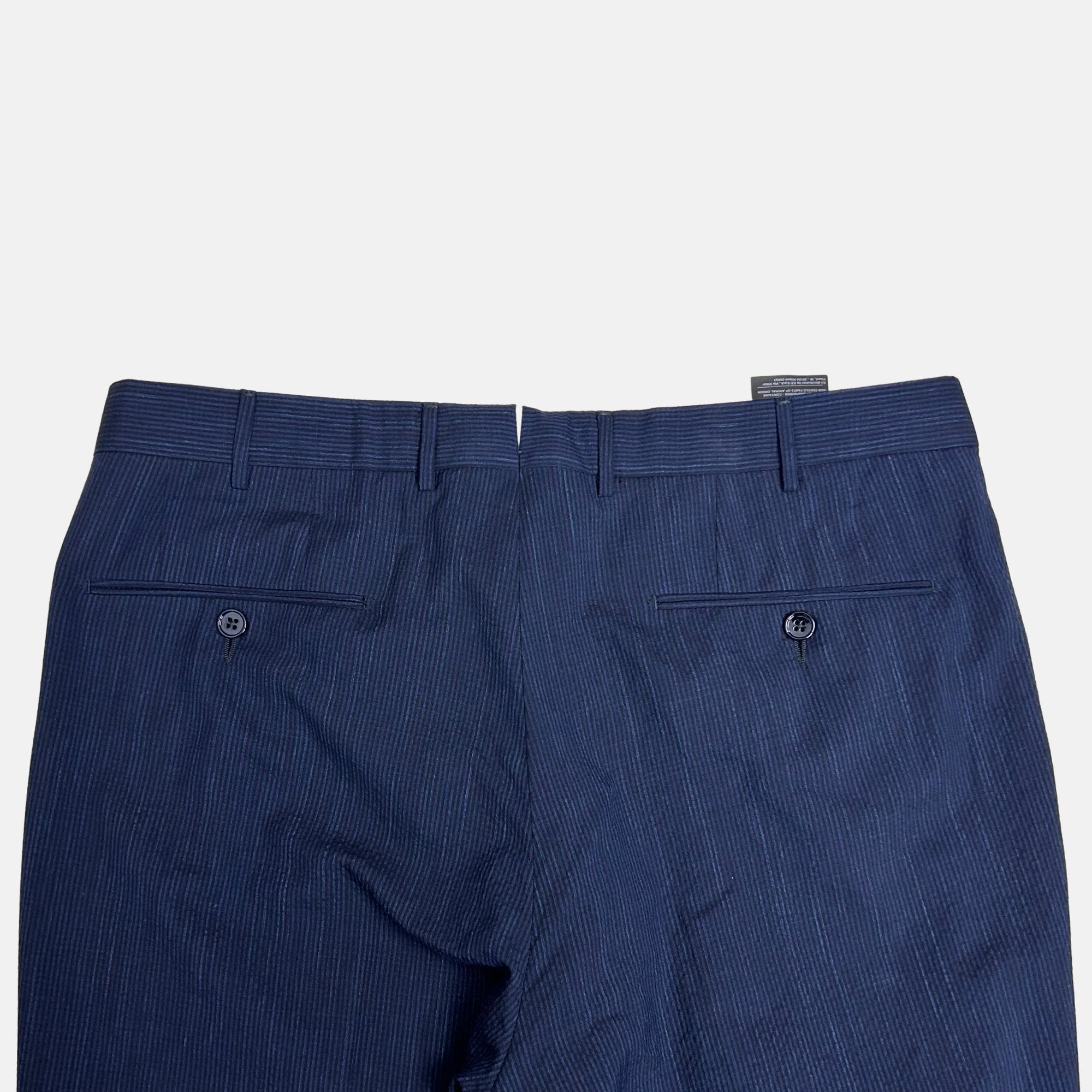 Navy Striped Suit made of Wool/Silk/Linen (EU 50)