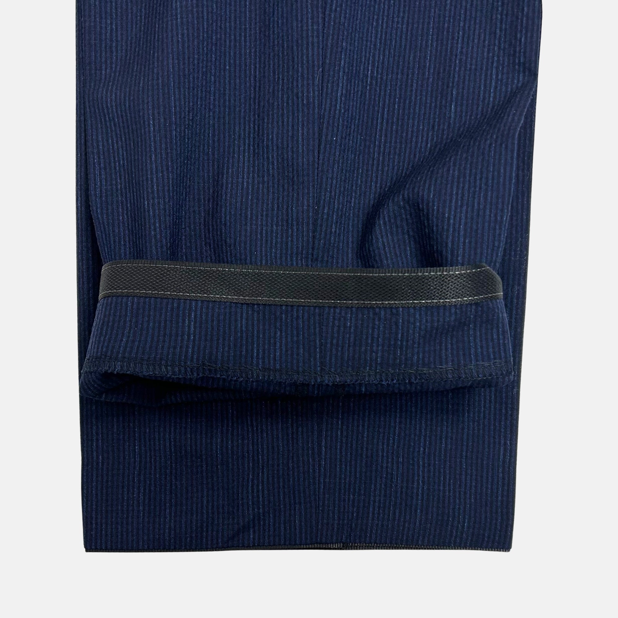 Navy Striped Suit made of Wool/Silk/Linen (EU 50)