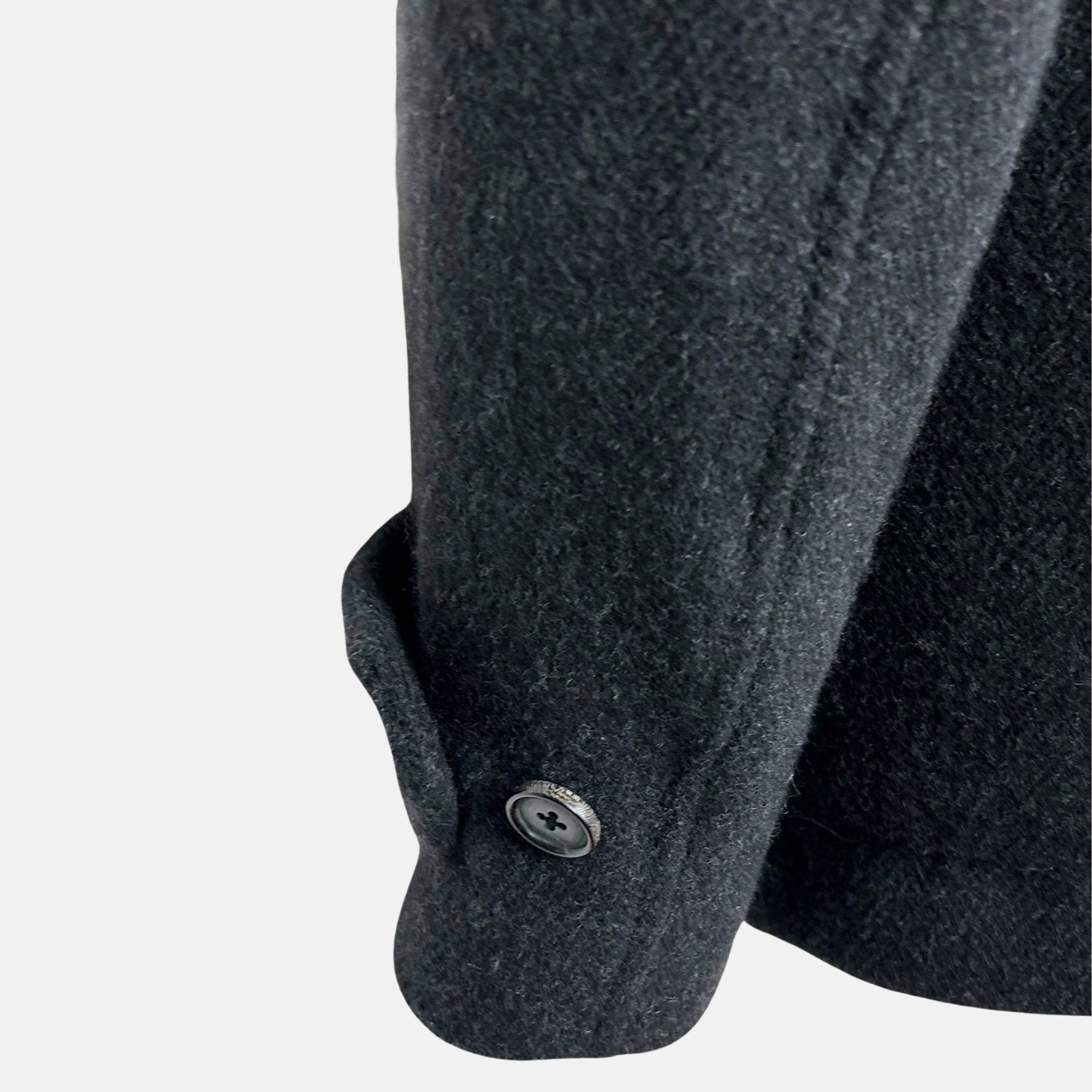 Charcoal Herringbone Peacoat made of Wool (M)