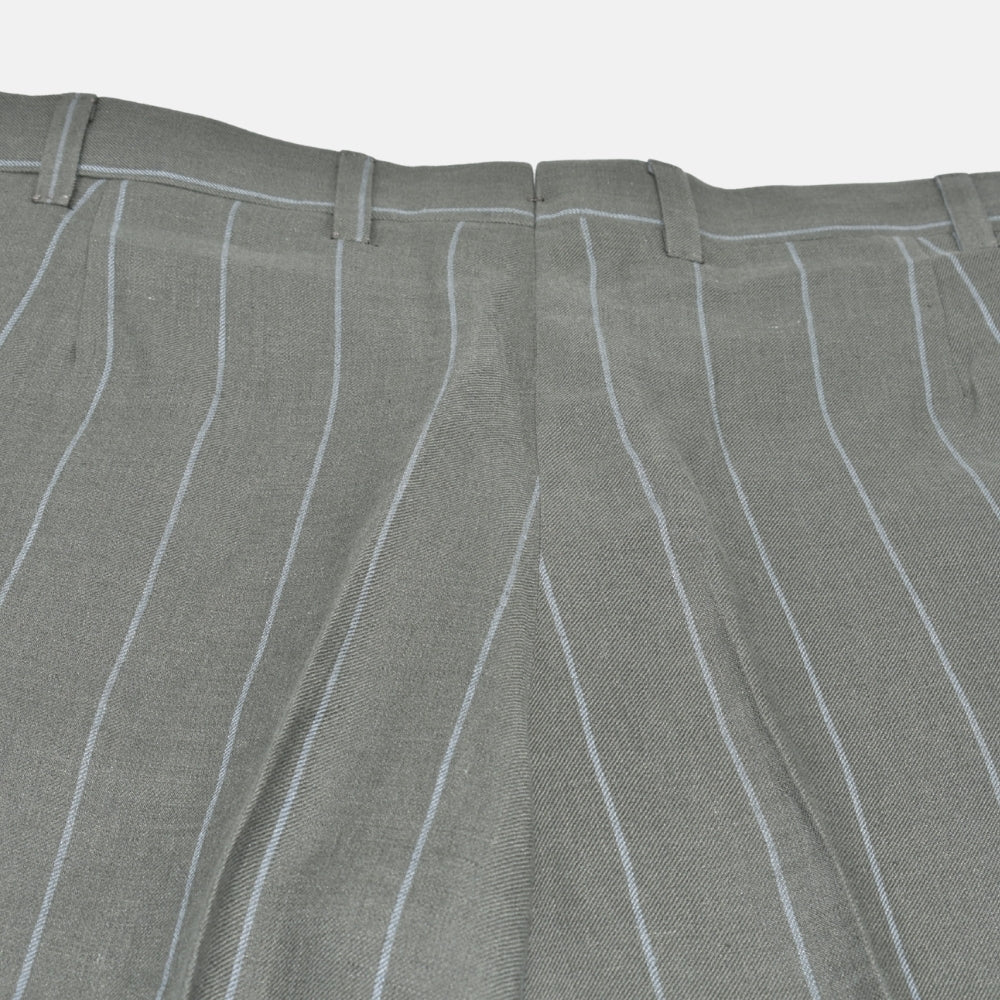 Light Grey/Green Striped Suit made of Virgin Wool (EU 48)