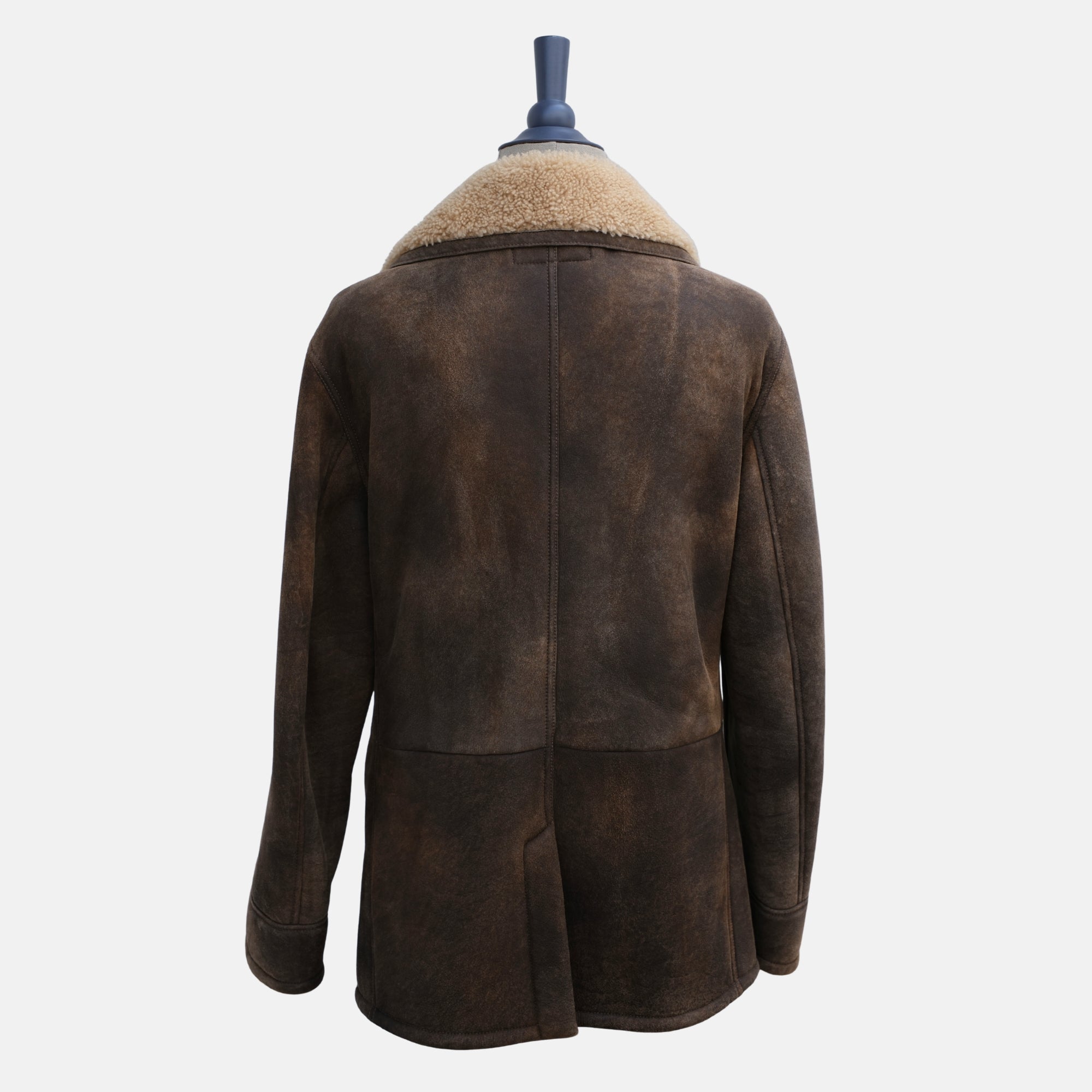 Brown Peacoat made of Shearling (2XL)