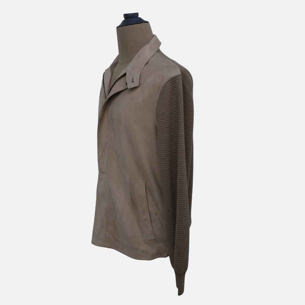 Beige/Brown Suede/Cashmere Jacket (EU 50)
