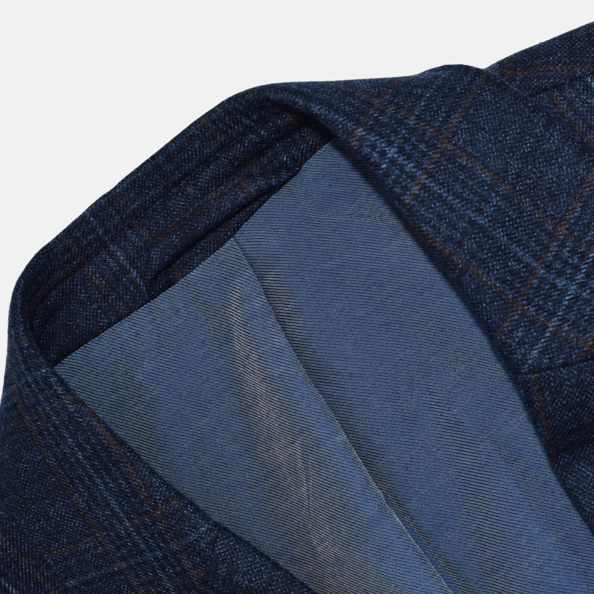 Blue-Brown Checkered Blazer made of Wool (EU 48)