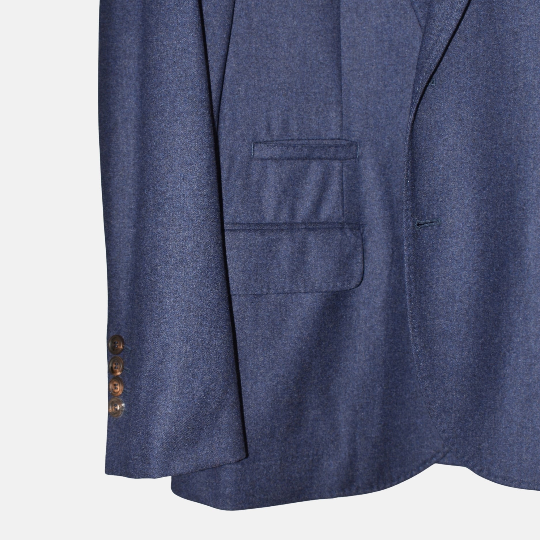 Navy Flannel Blazer made of Wool/Silk/Cashmere (EU 50)