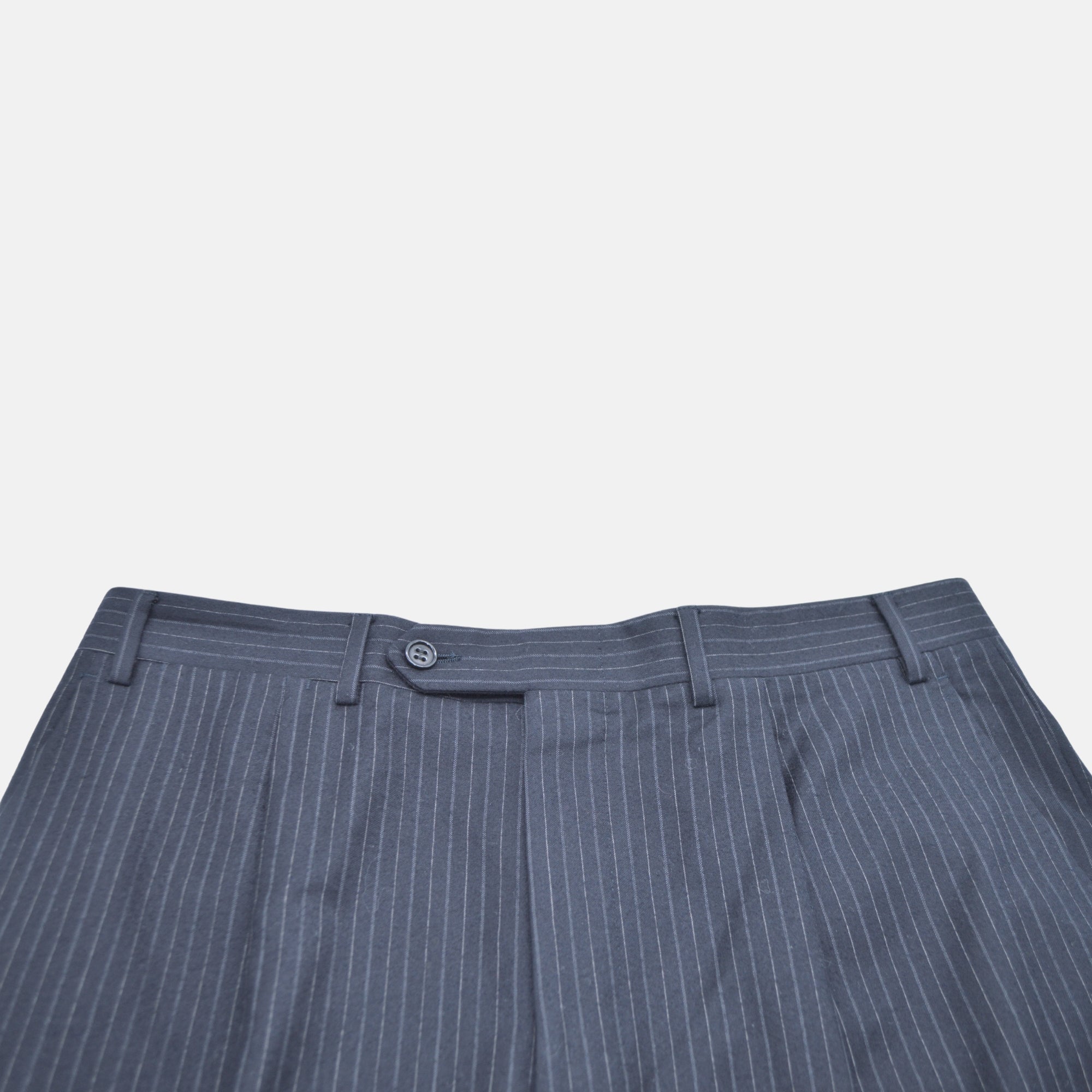 Dark Blue Pinstripe Trousers made of Wool (EU 50)