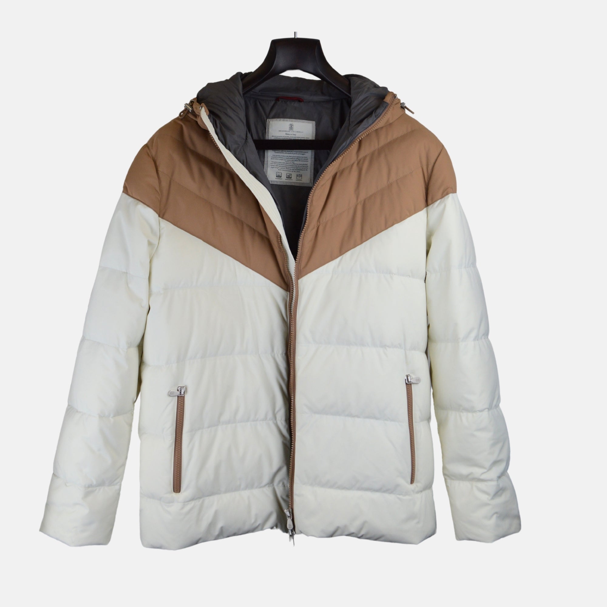 Cream Down Jacket made of Nylon (M)