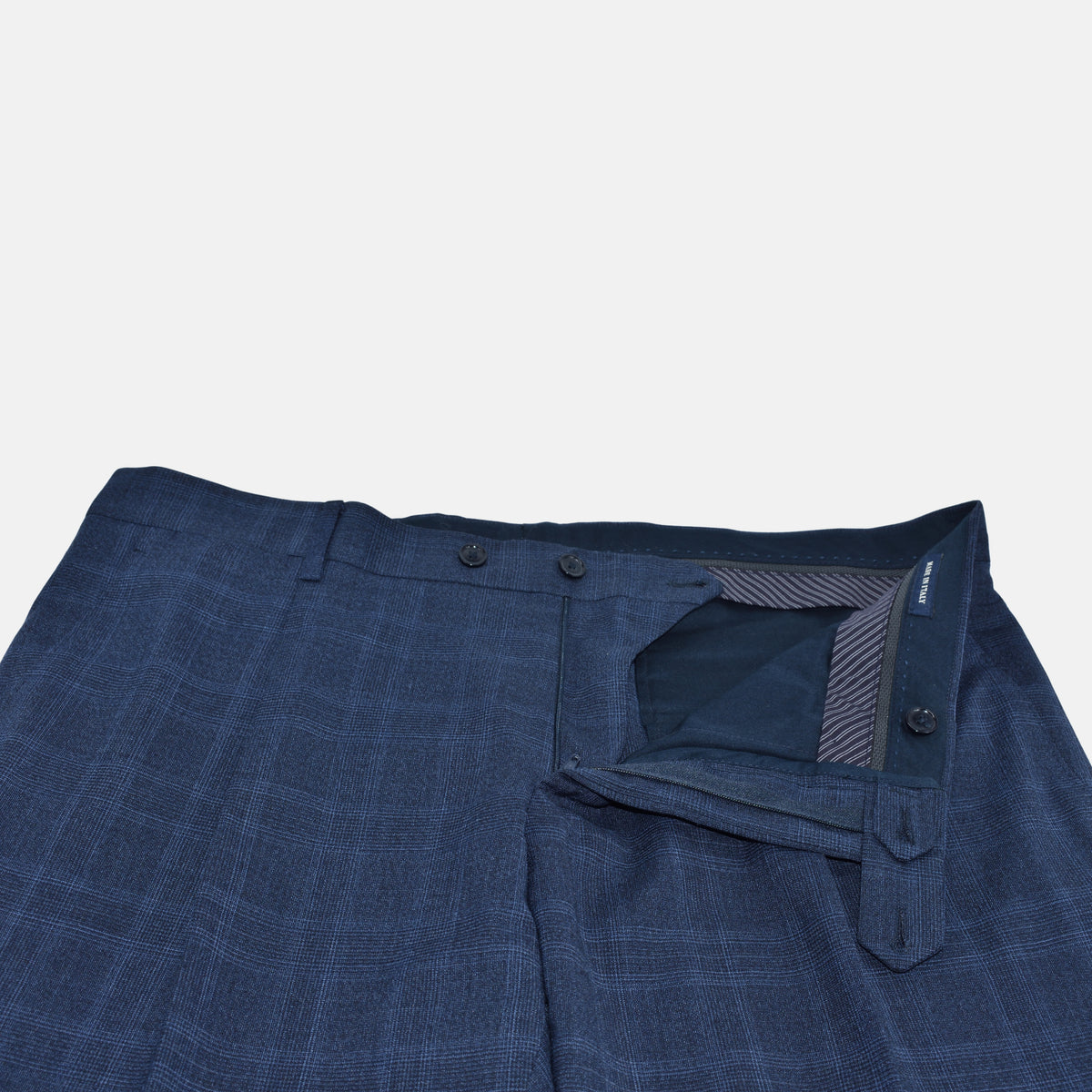 Blue Checkered Suit made of Polyester/Wool (EU 50)