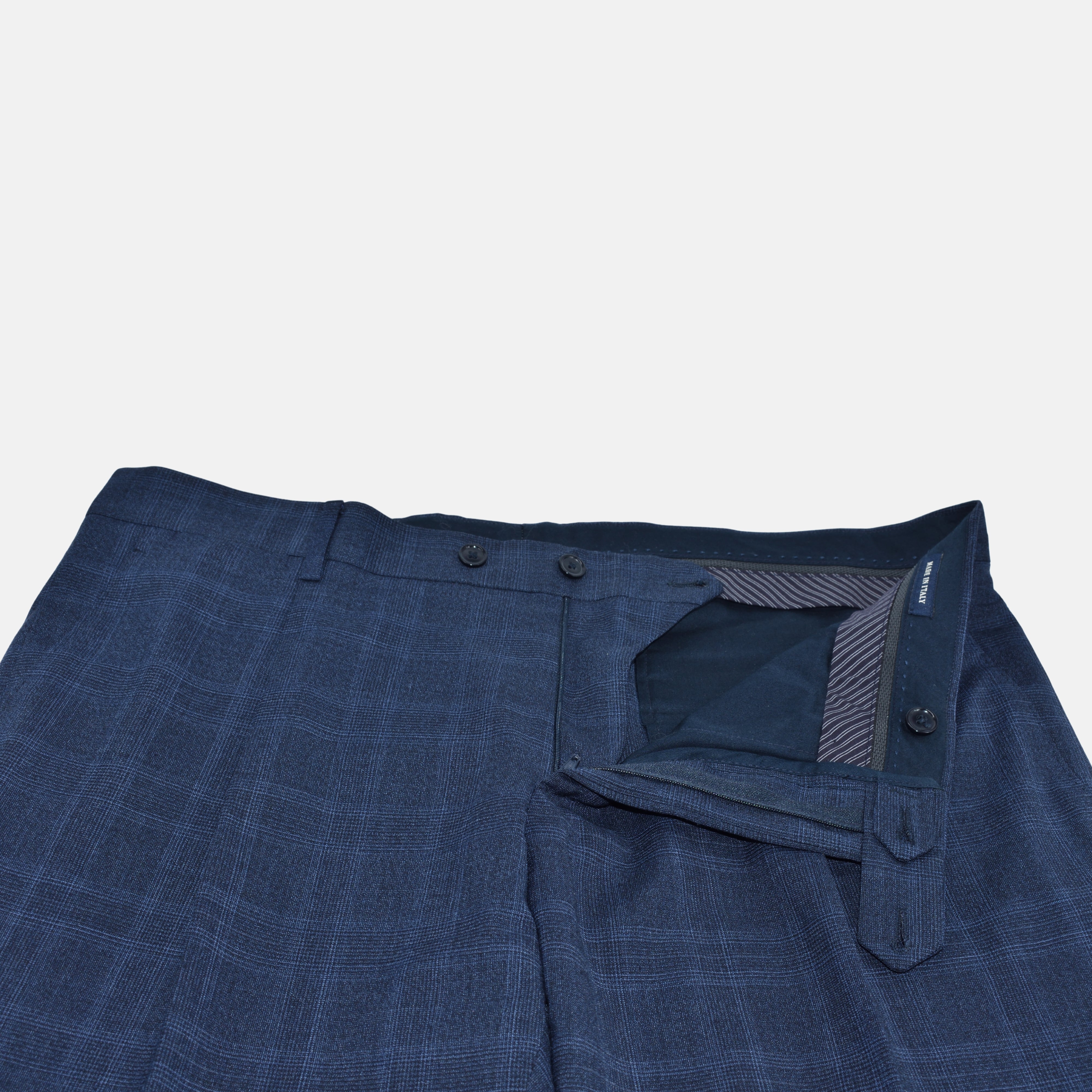 Blue Checkered Suit made of Polyester/Wool (EU 50)