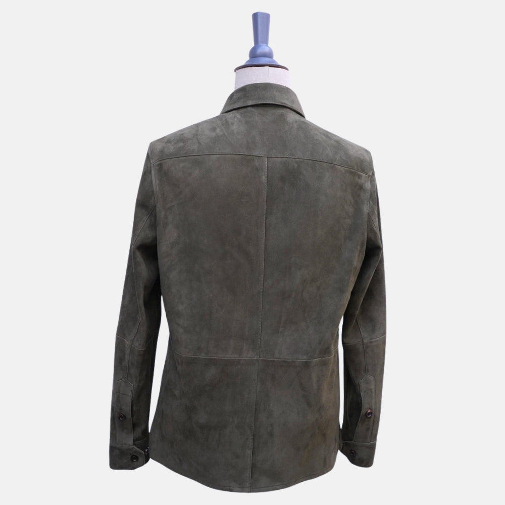 Forest Green Overshirt made of Suede (M)