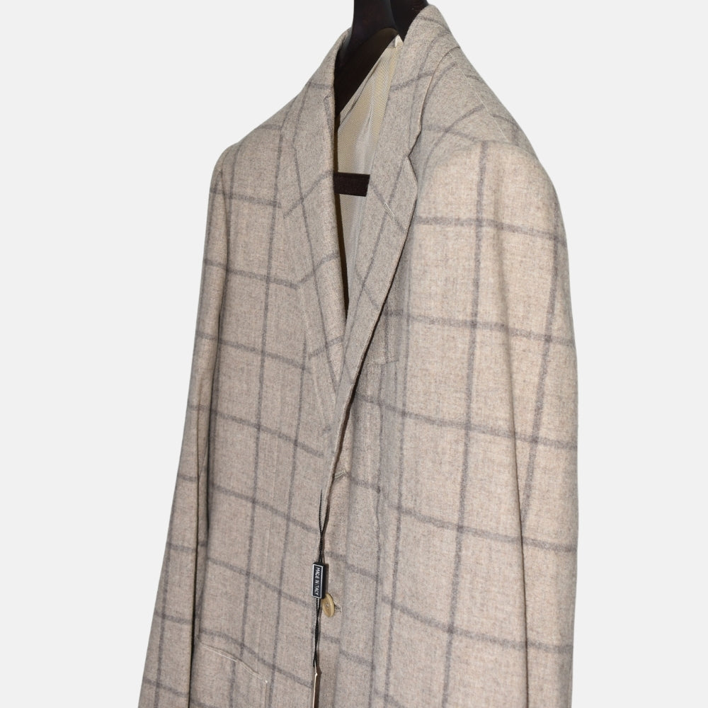 Light Grey Windowpane Wool Blazer