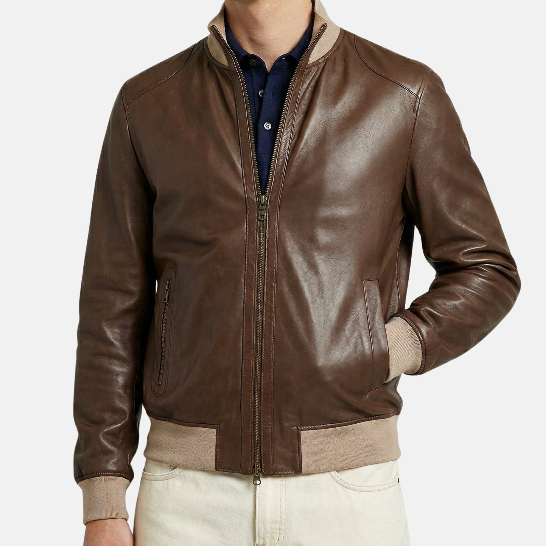 Brown Leather Jacket (S)