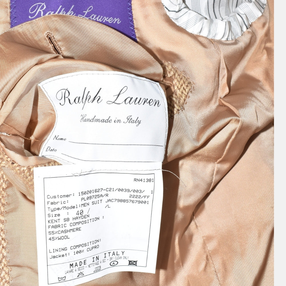 Beige Pattered Blazer made of Wool/Cashmere (EU 50L)