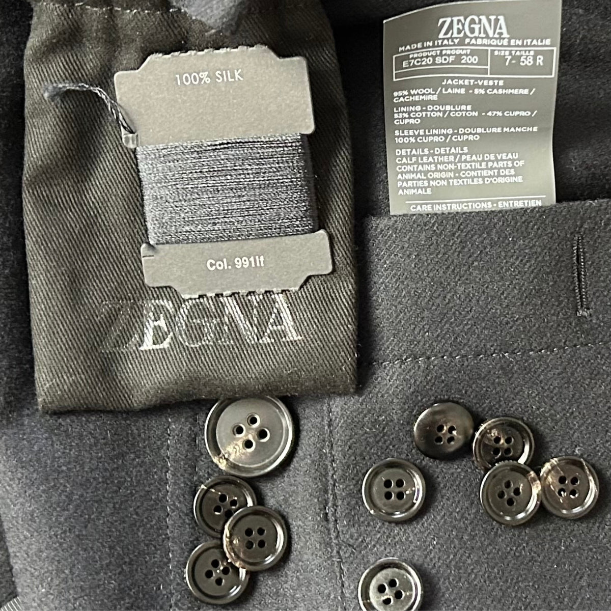 Zegna Trofeo Cashmere Blazer Dark Navy (EU 58)