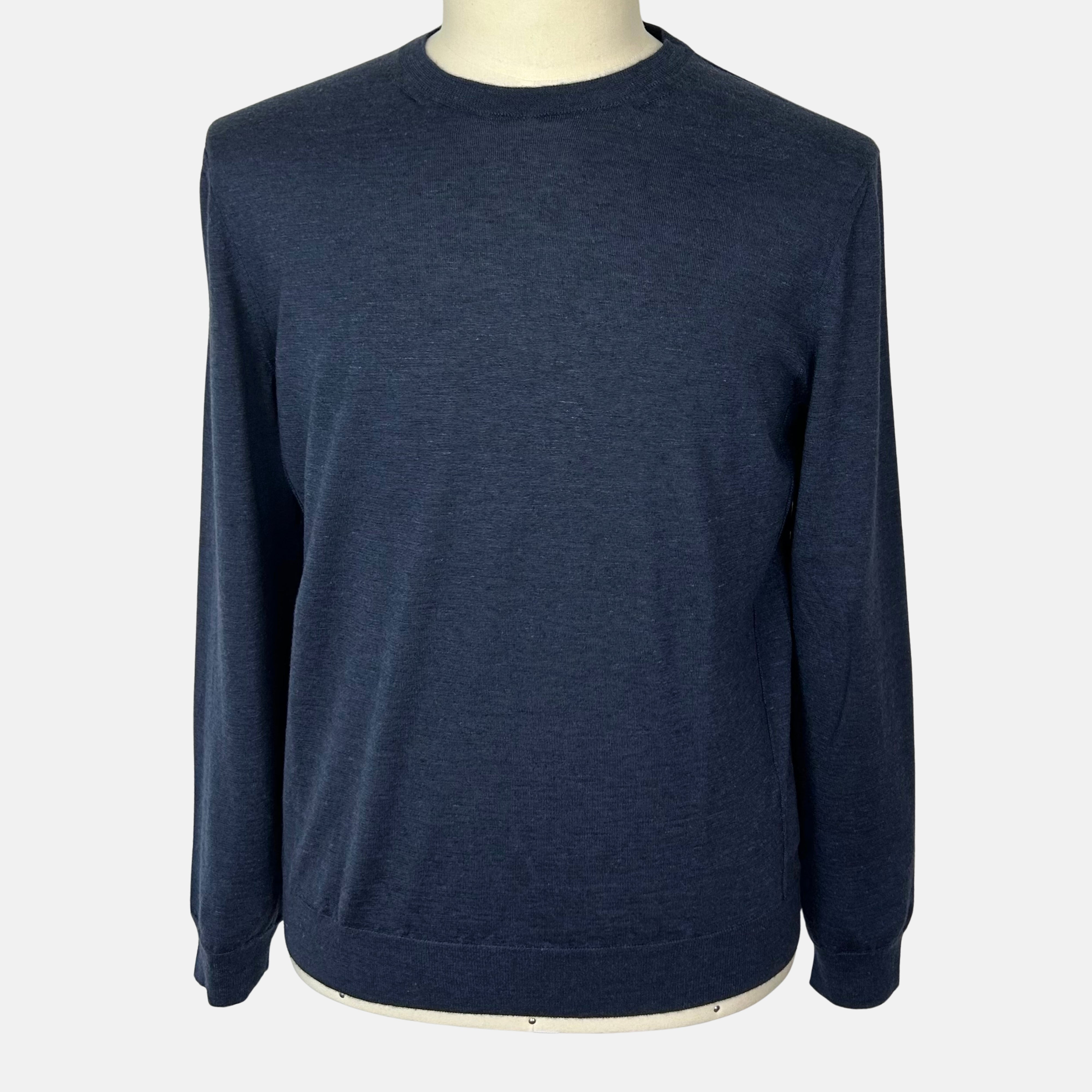 Navy Pullover aus Seide/Kaschmir/Leinen (EU 50)