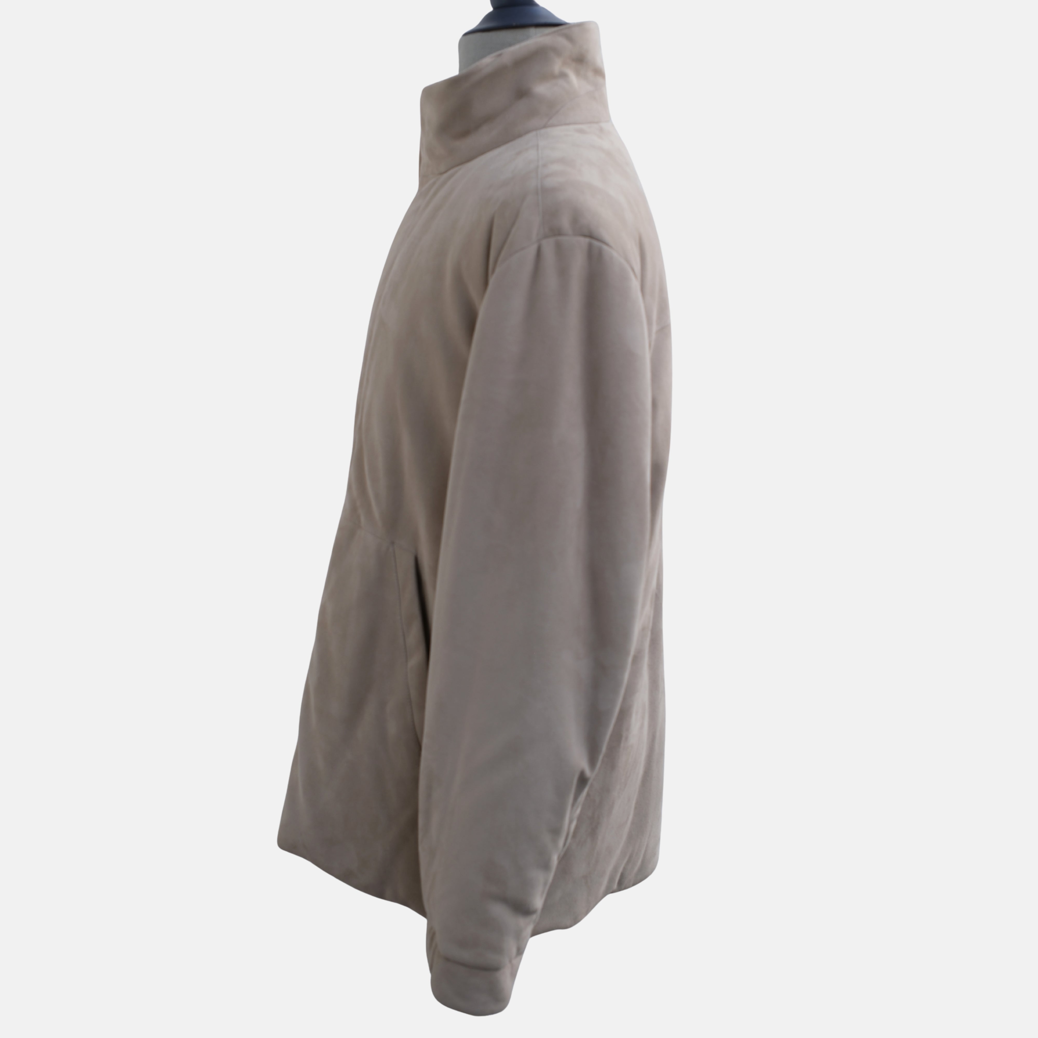 Taupe Suede Down Bomber (L)