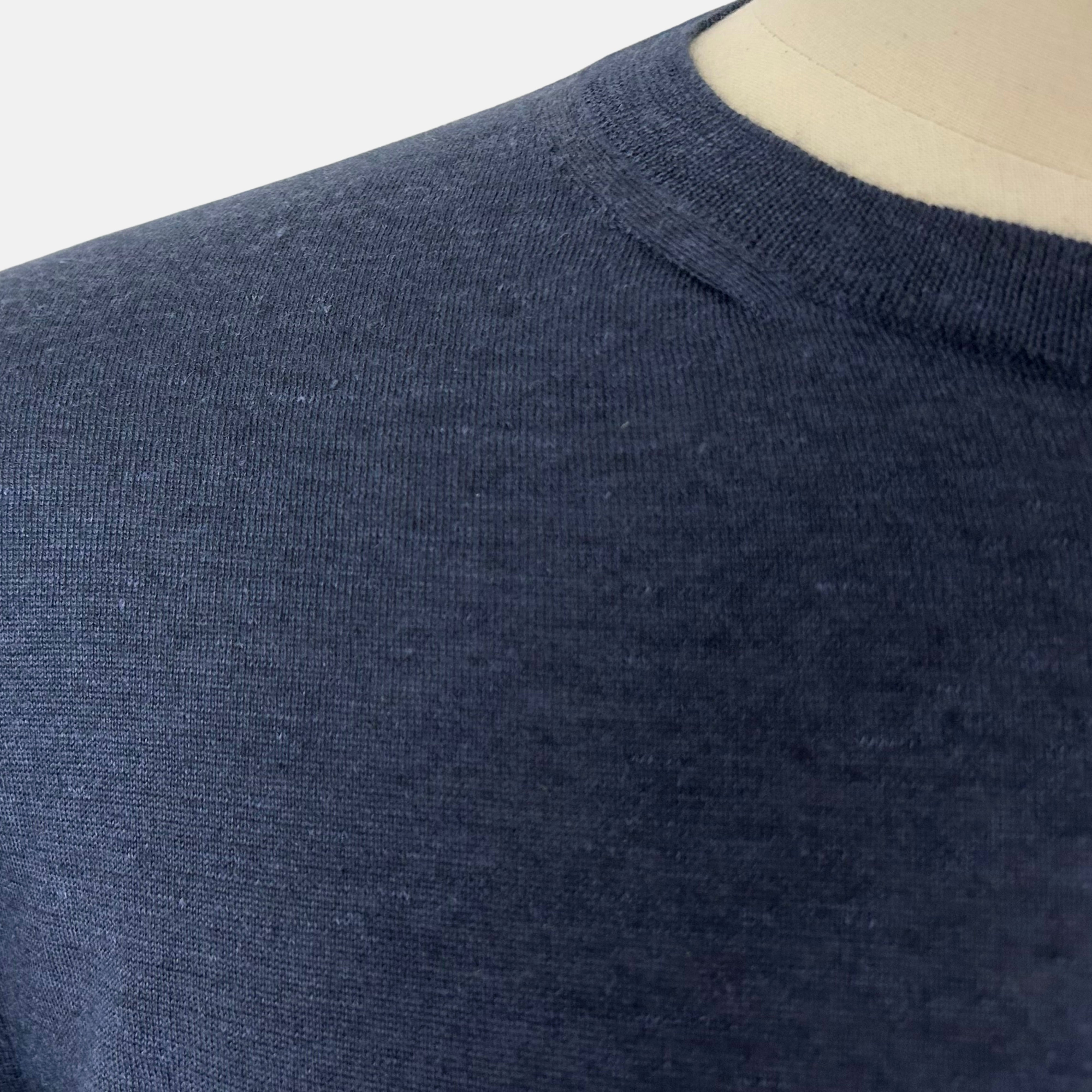 Navy Pullover aus Seide/Kaschmir/Leinen (EU 50)