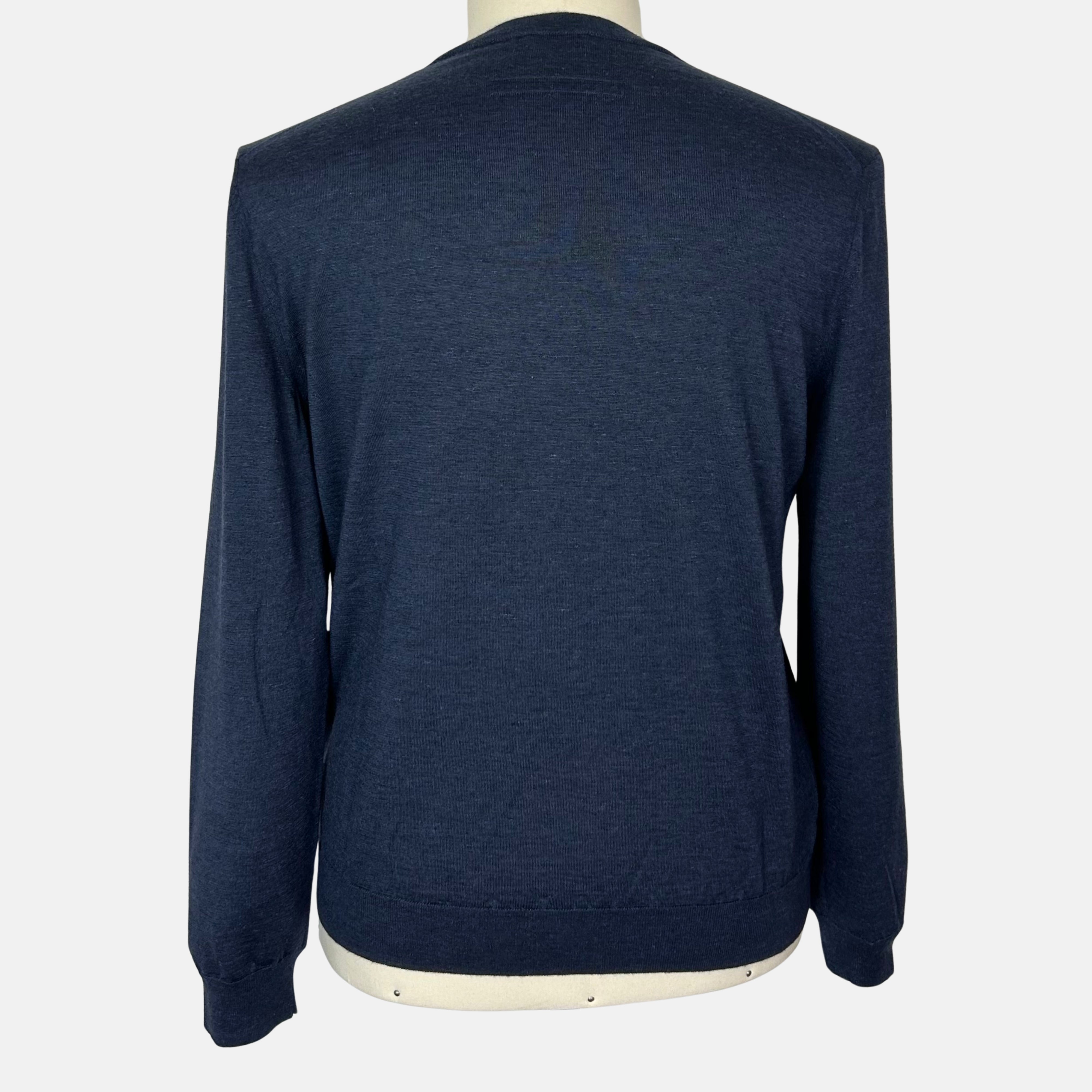 Navy Pullover aus Seide/Kaschmir/Leinen (EU 50)
