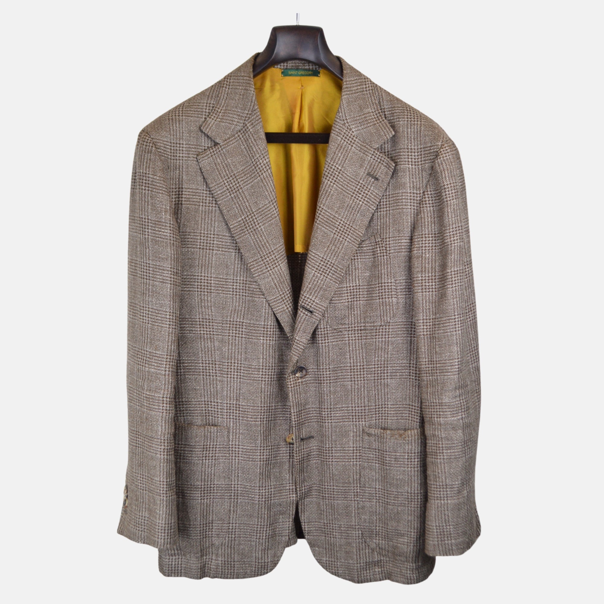 Brown Checked Blazer made of Wool (52)